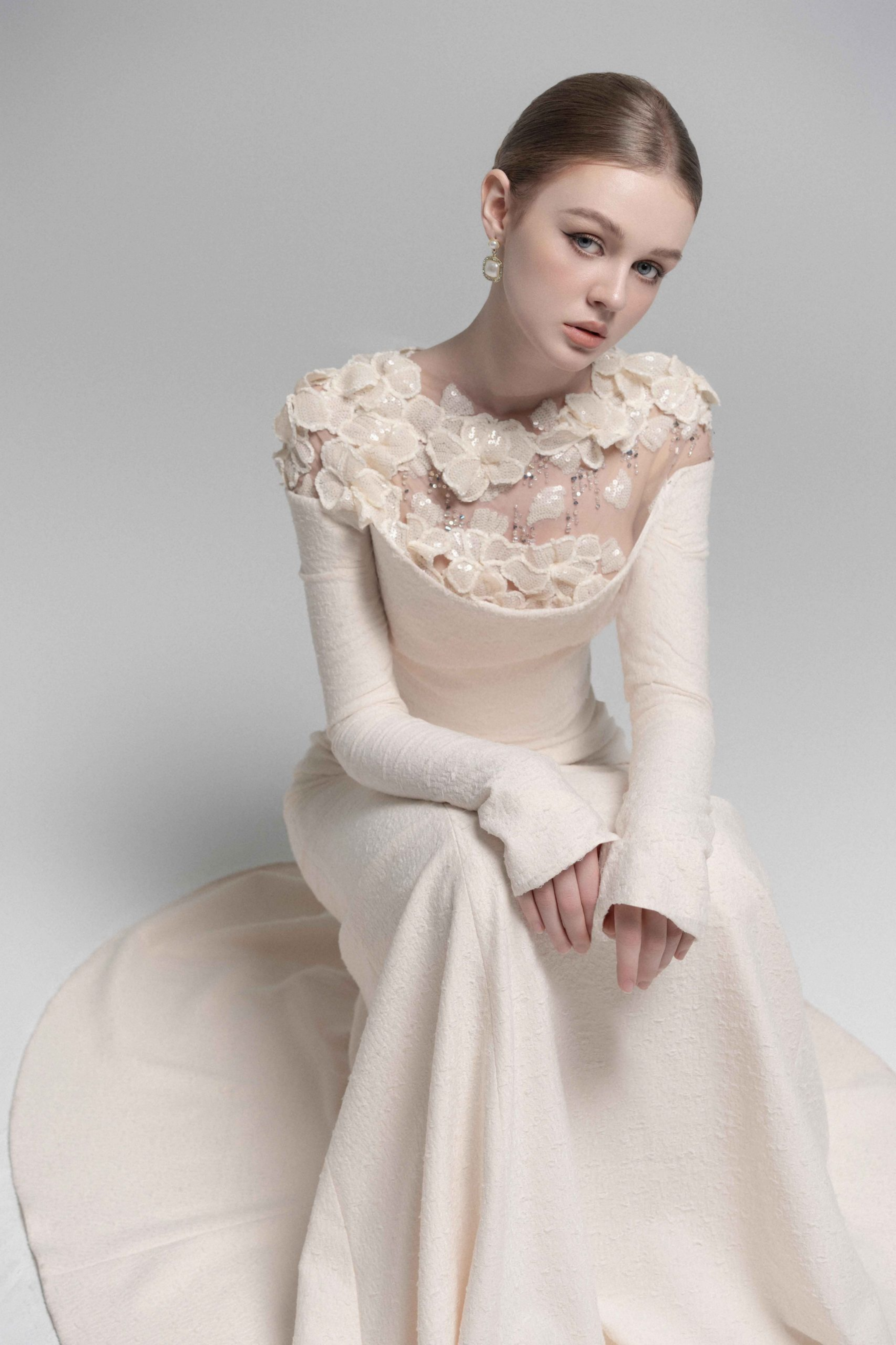 White Floral Gown