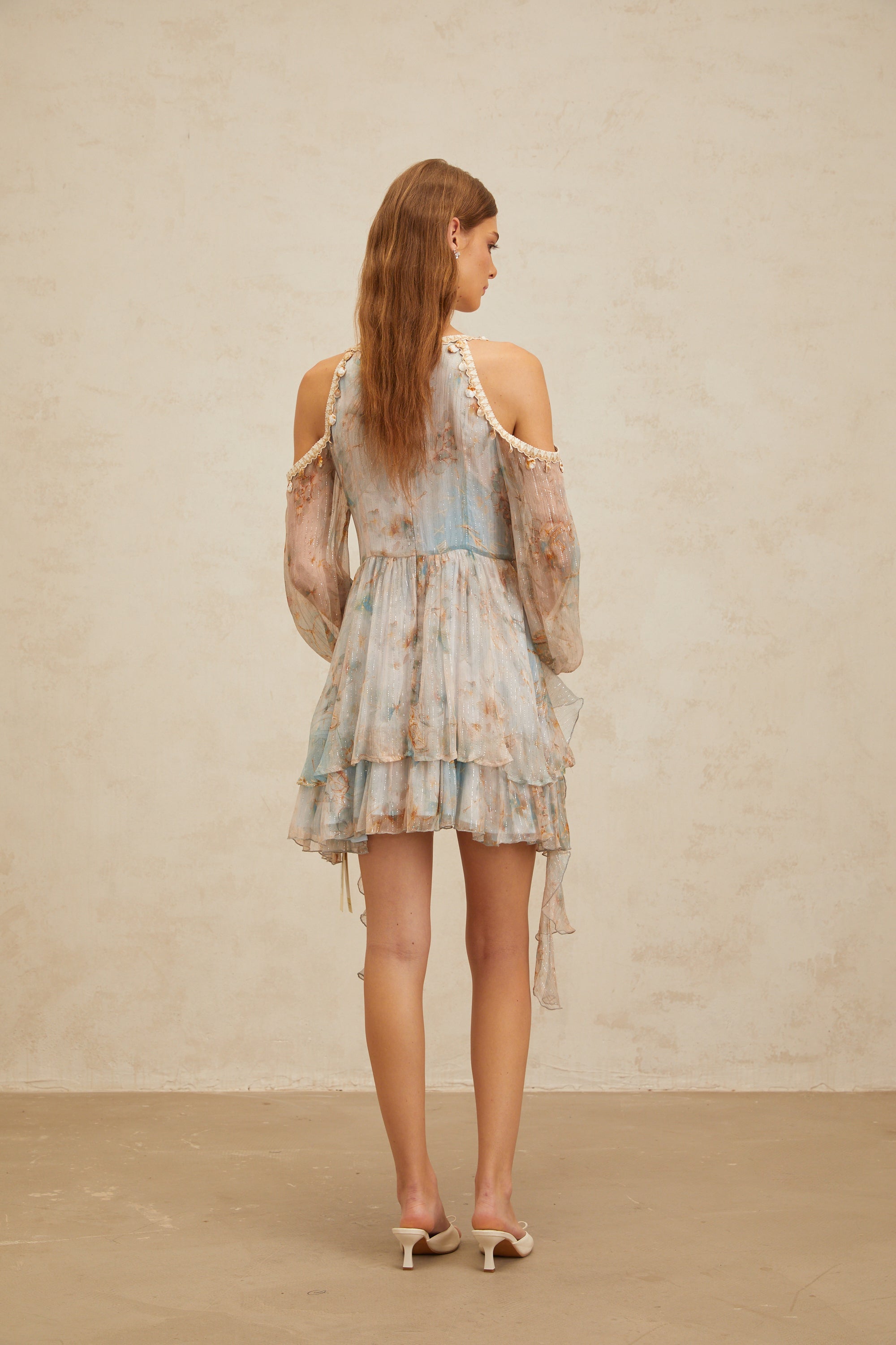 Glannon Blue Floral Print Silk Mini Dress (Final Sale-US Only)