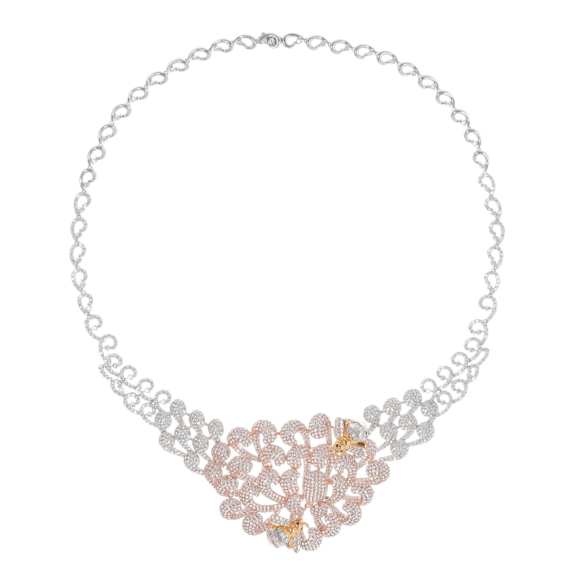 Anthemon Silver Tone Crystal Embellished Necklace (Final Sale)