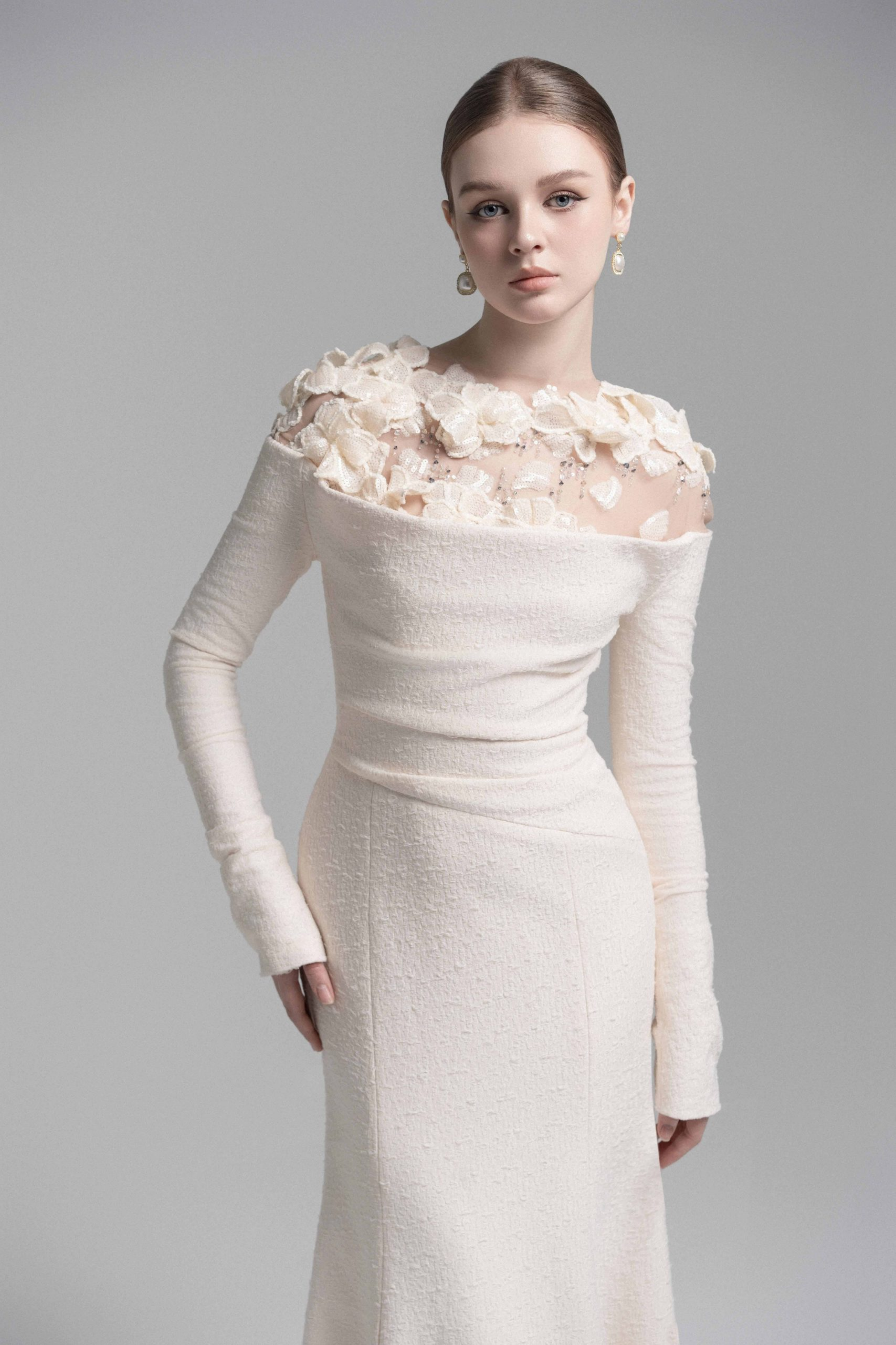White Floral Gown