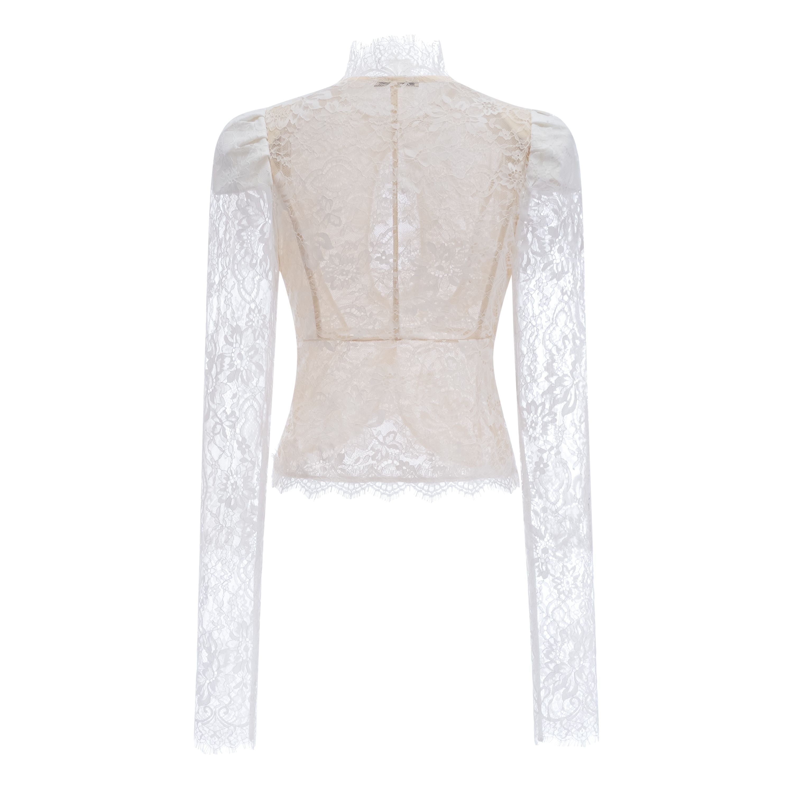 Adèle White Puff Floral Blouse & Mermaid Skirt Set