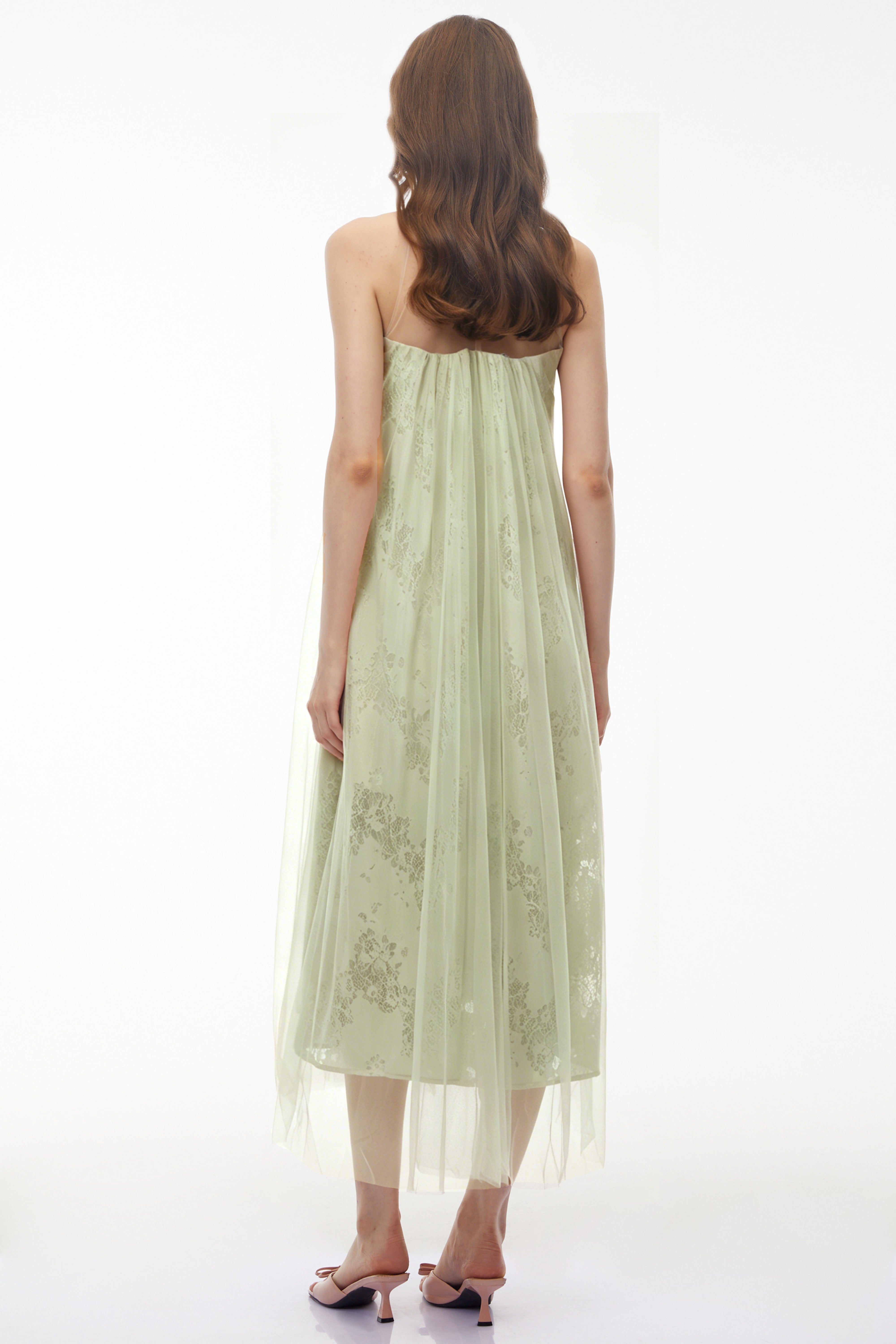 Alice Mint green Floral Embroidered Midi Dress (Final Sale)