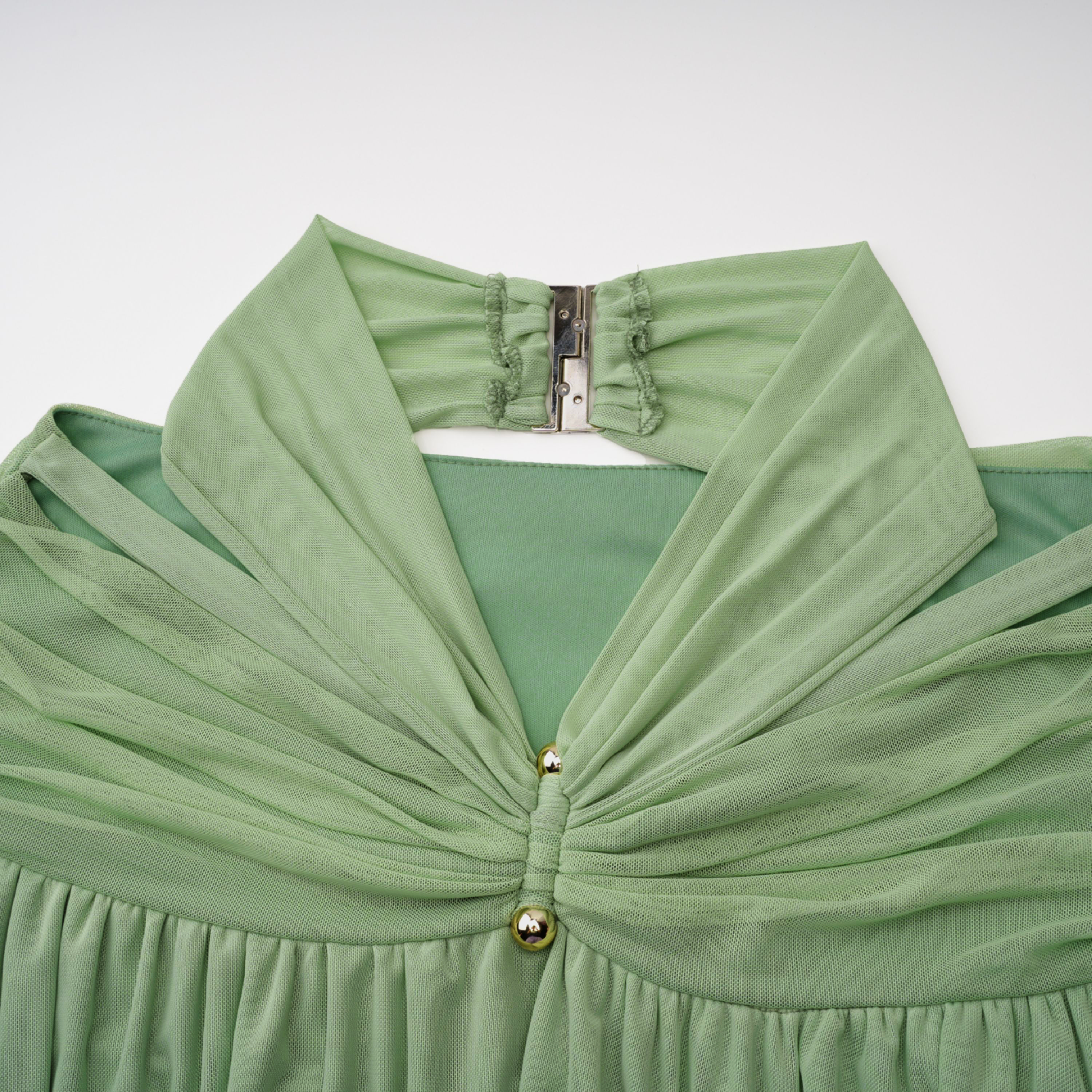 Amity Green Halterneck Bustier Top & Skirt Set