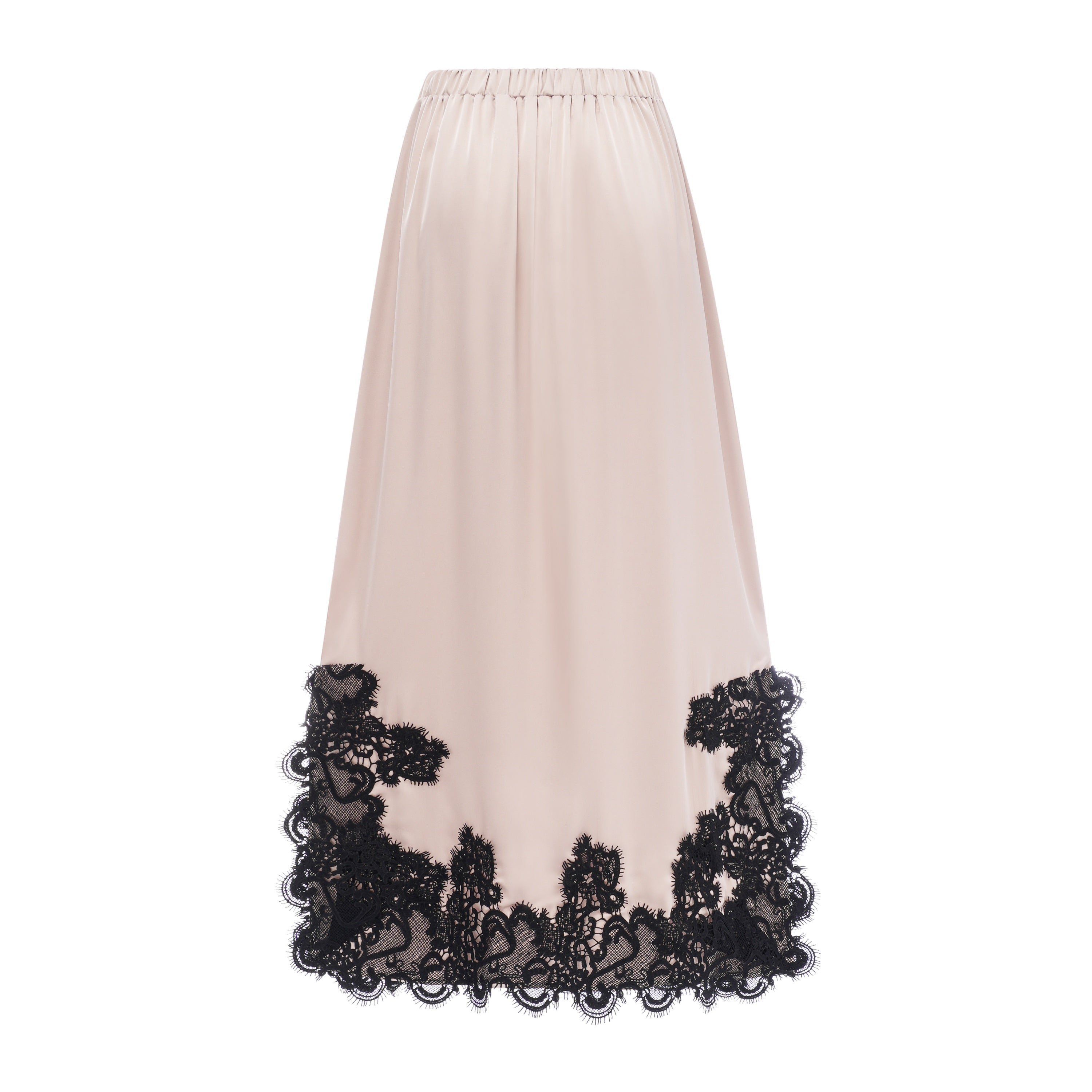 Aoraki Cream One Shoulder Top & Skirt Set with Lace Trim