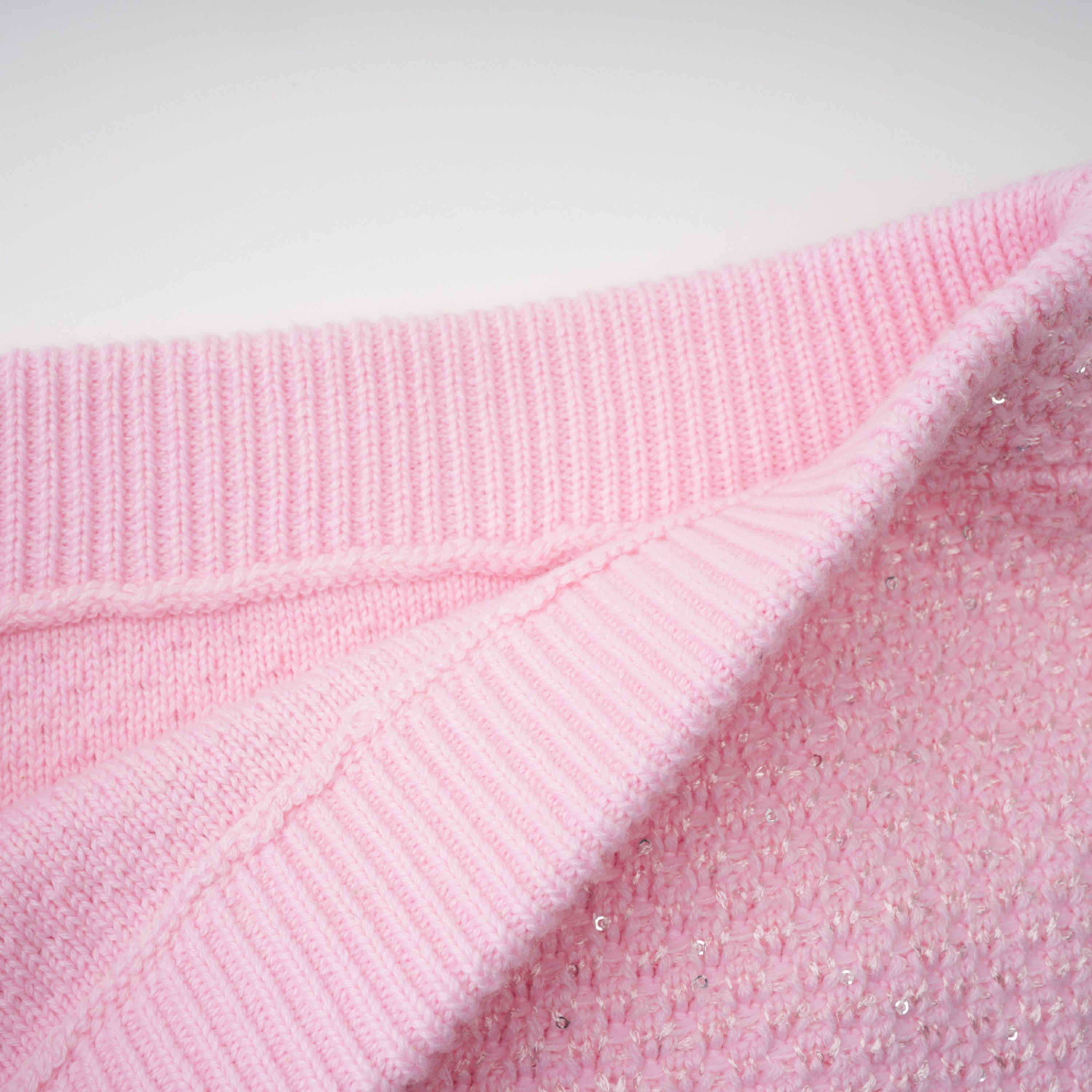 Ásdís Pink Sequined Knit Cardigan & Skirt Set (Final Sale-US Only)