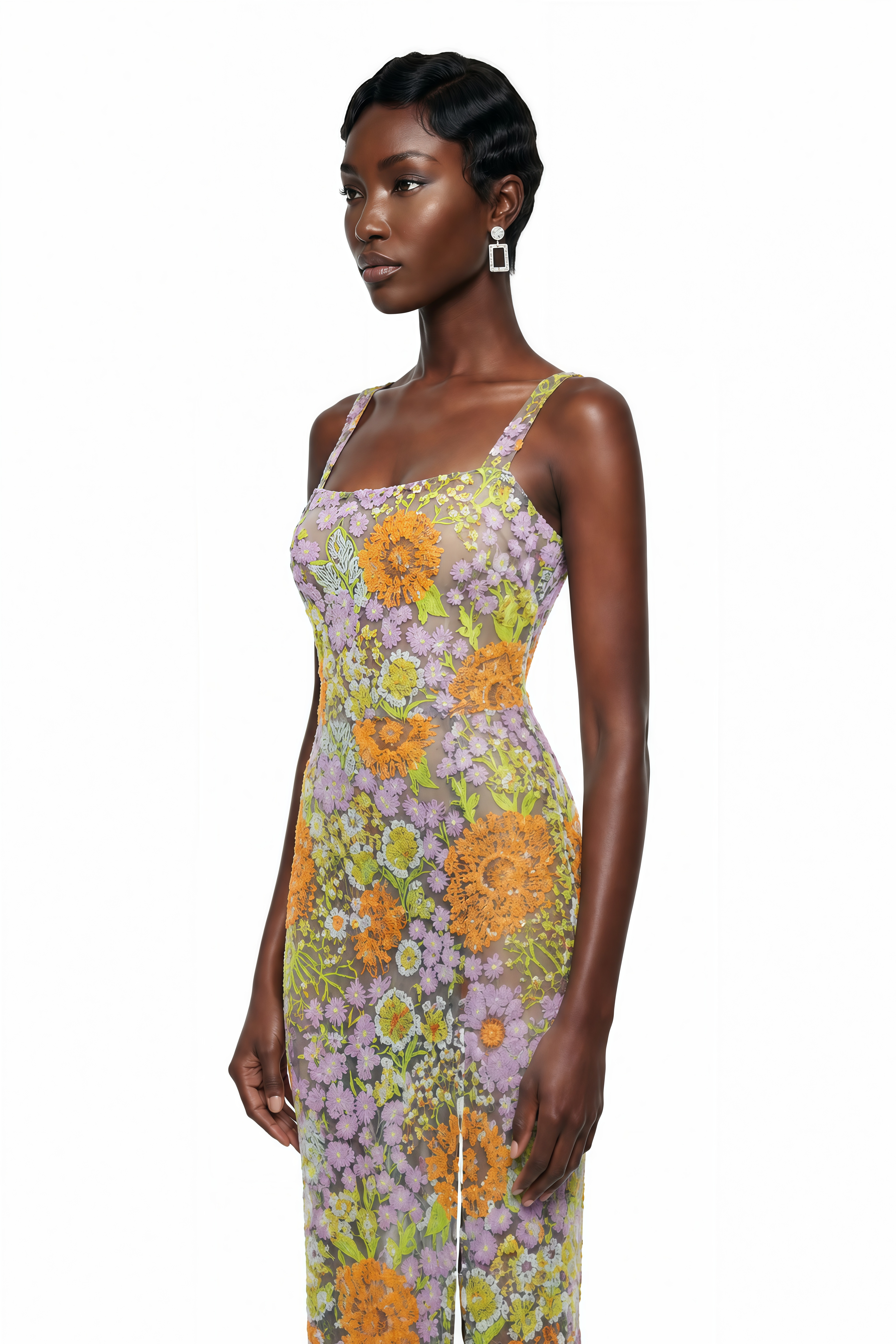 Beatrice Purple Floral Print Maxi Dress with Spaghetti Straps (Final Sale-US Only)