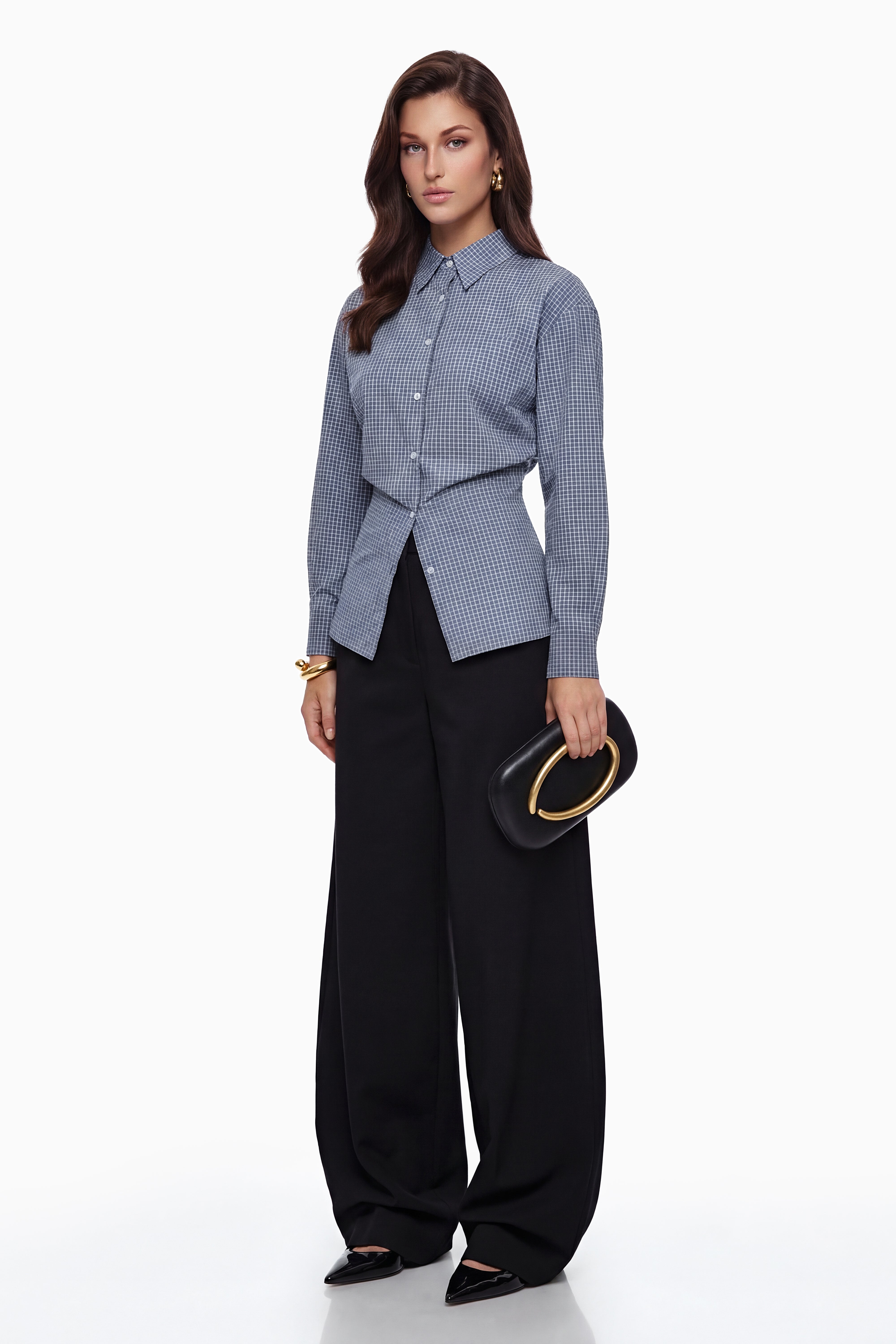 Chemise à boutons Brooke Blue (Vente définitive)