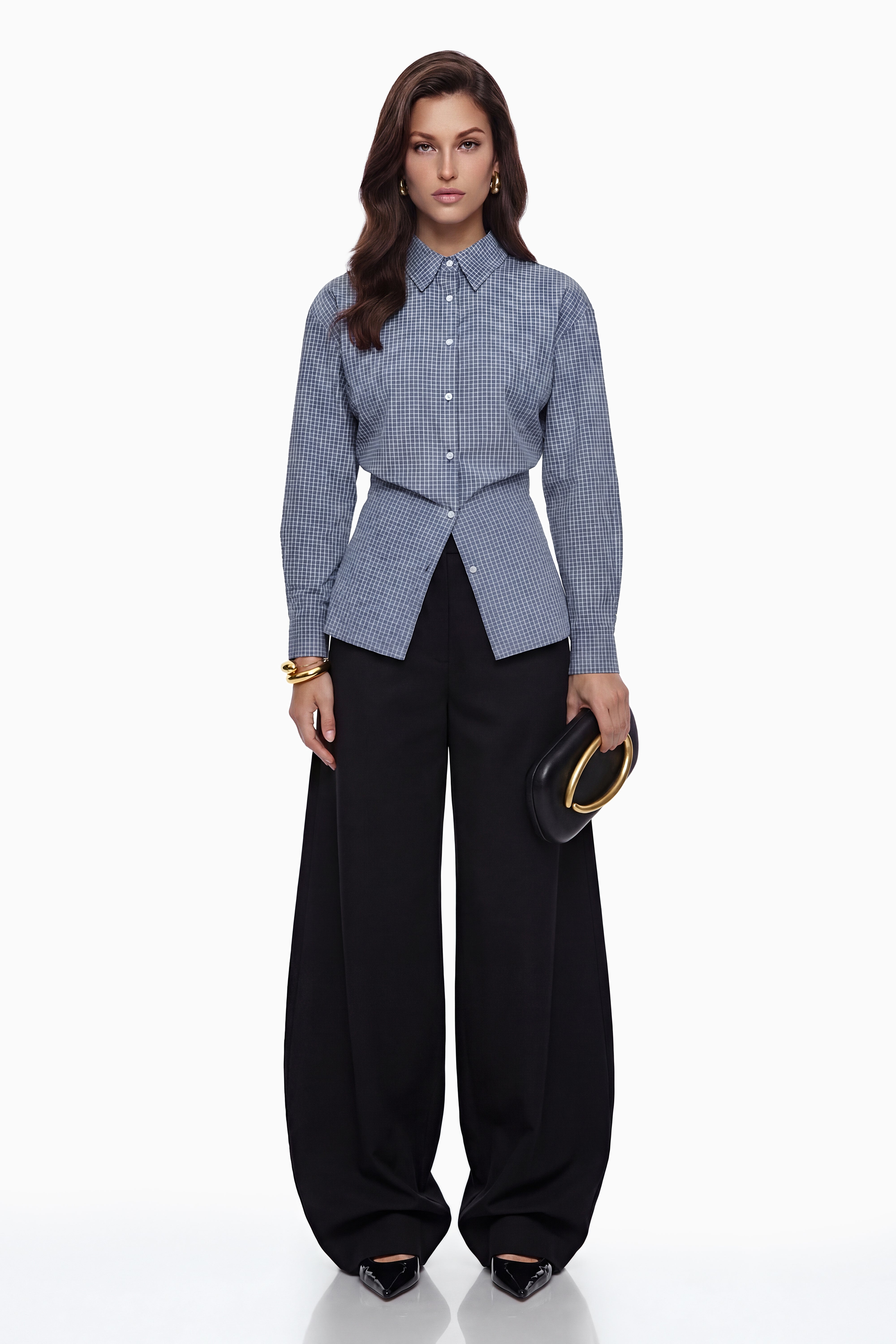 Chemise à boutons Brooke Blue (Vente définitive)