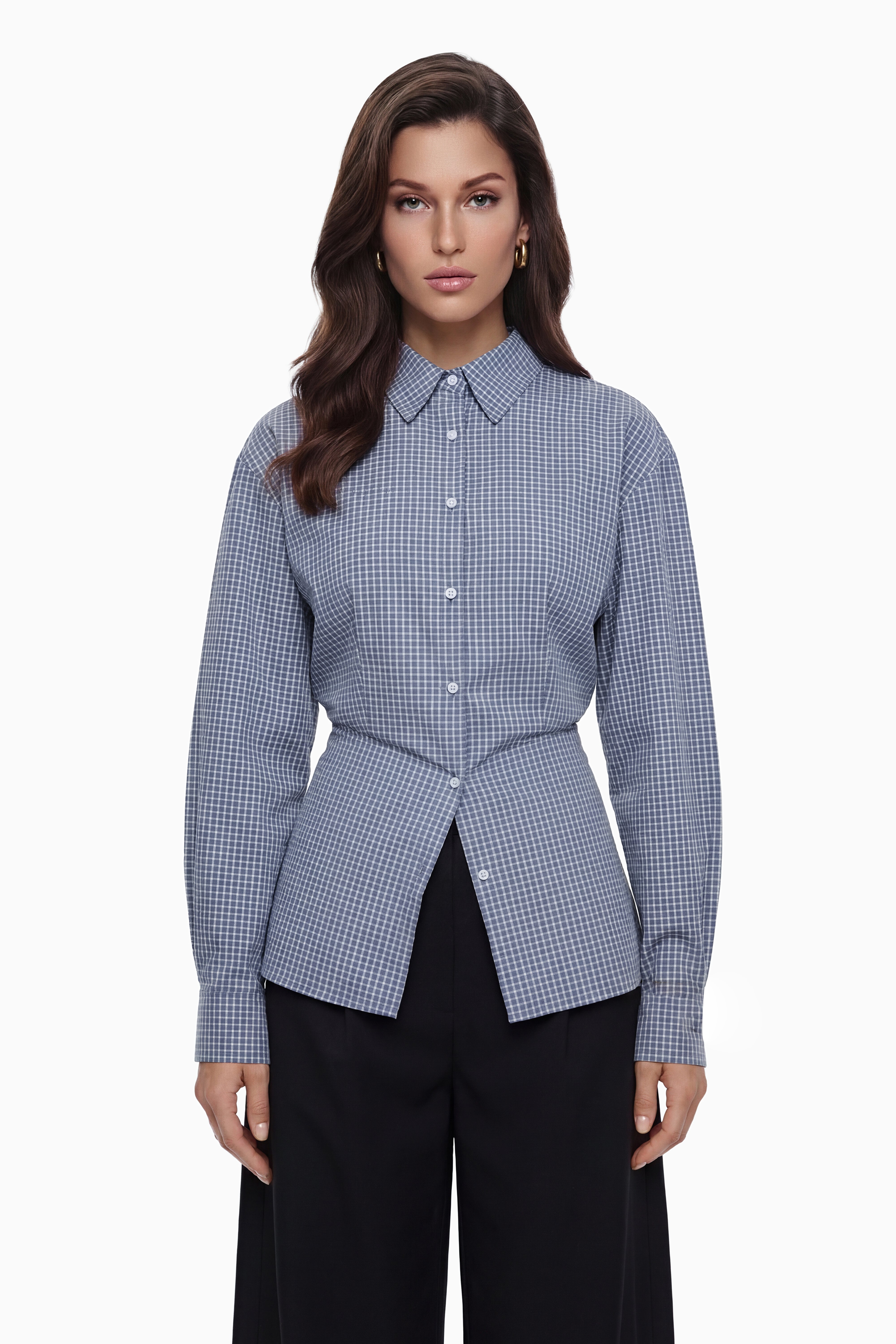 Chemise à boutons Brooke Blue (Vente définitive)