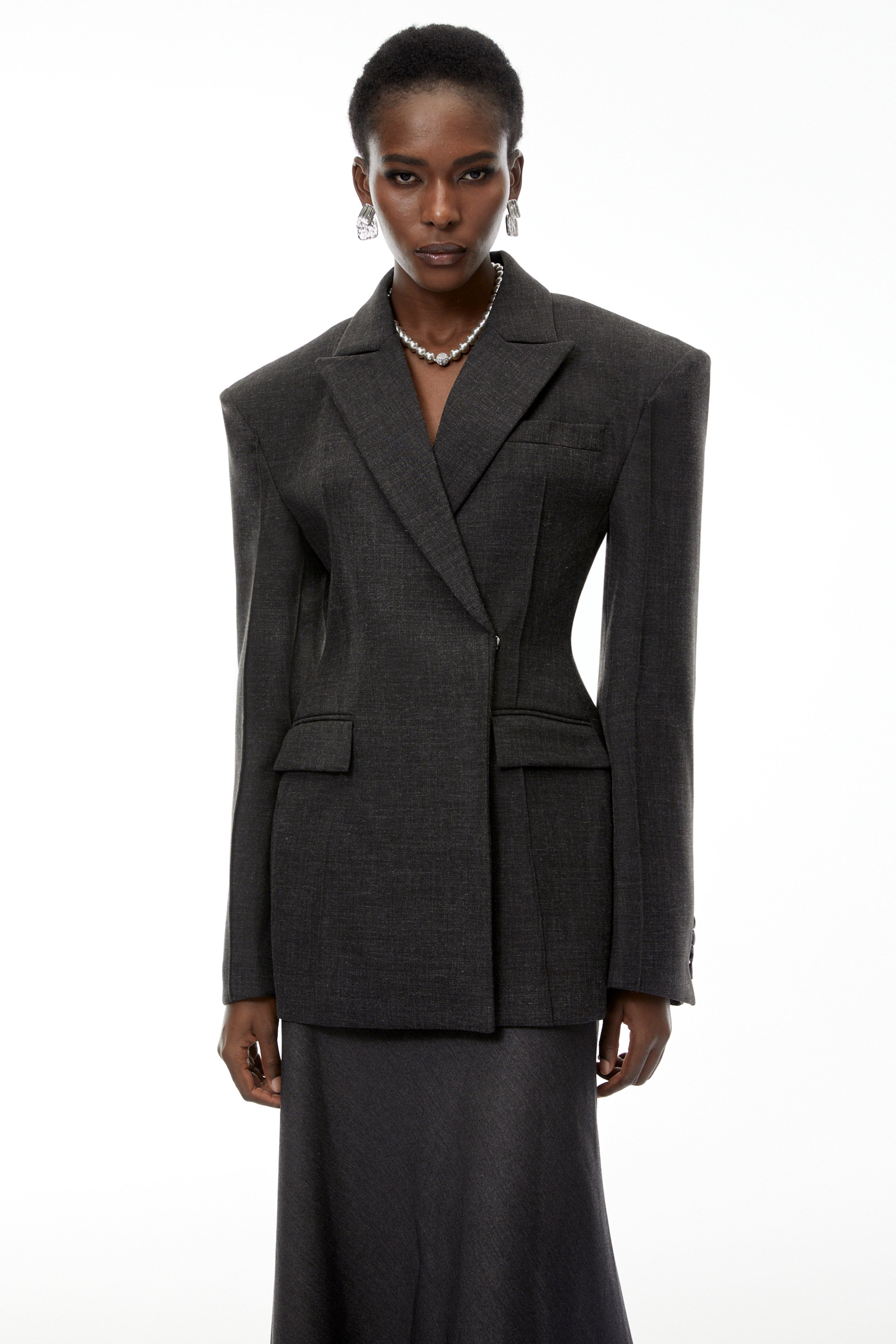 Blazer oversize asymétrique Caspian Grey (Vente définitive)