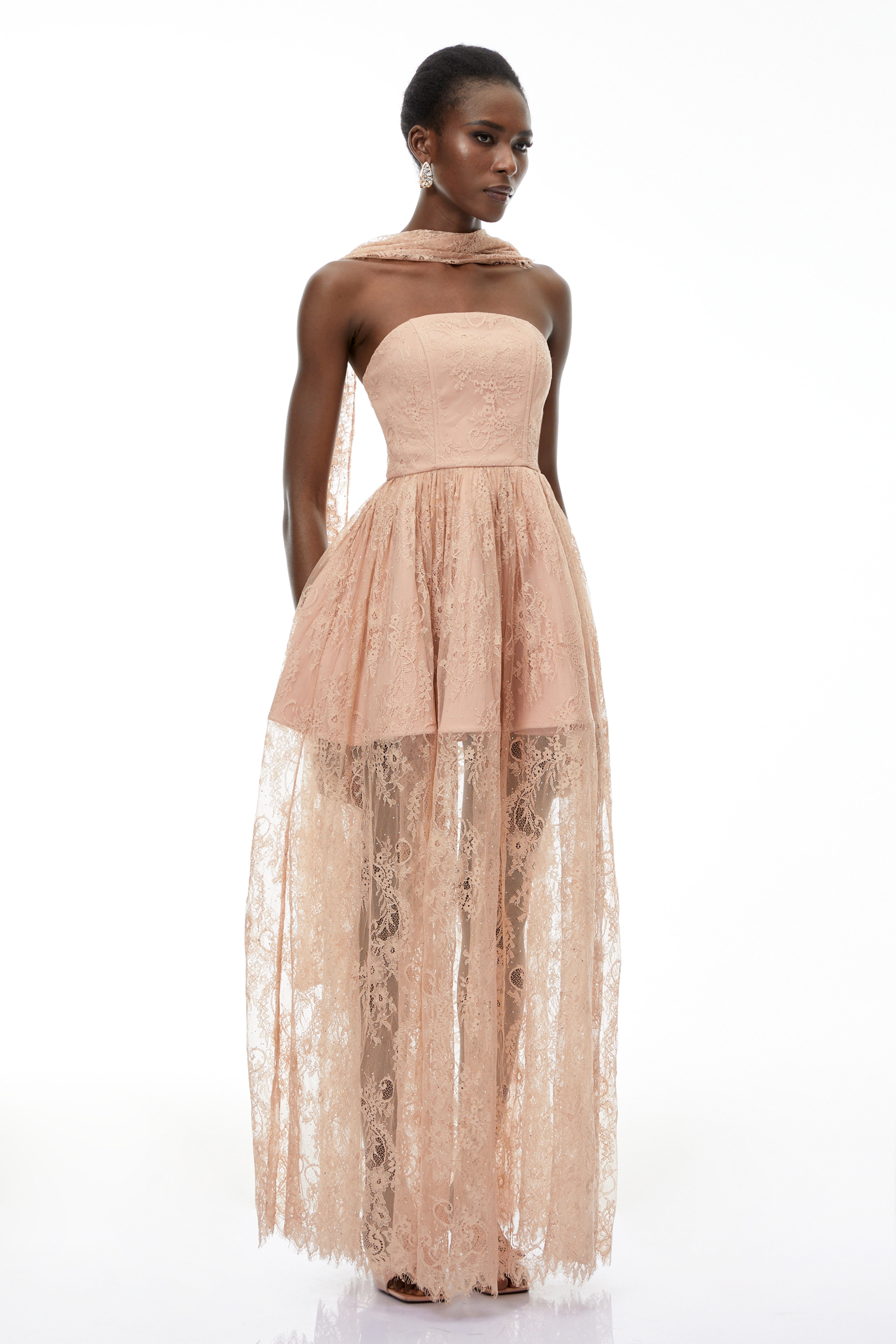 Cassidy Pink Floral Appliqué Maxi Dress (Final Sale)