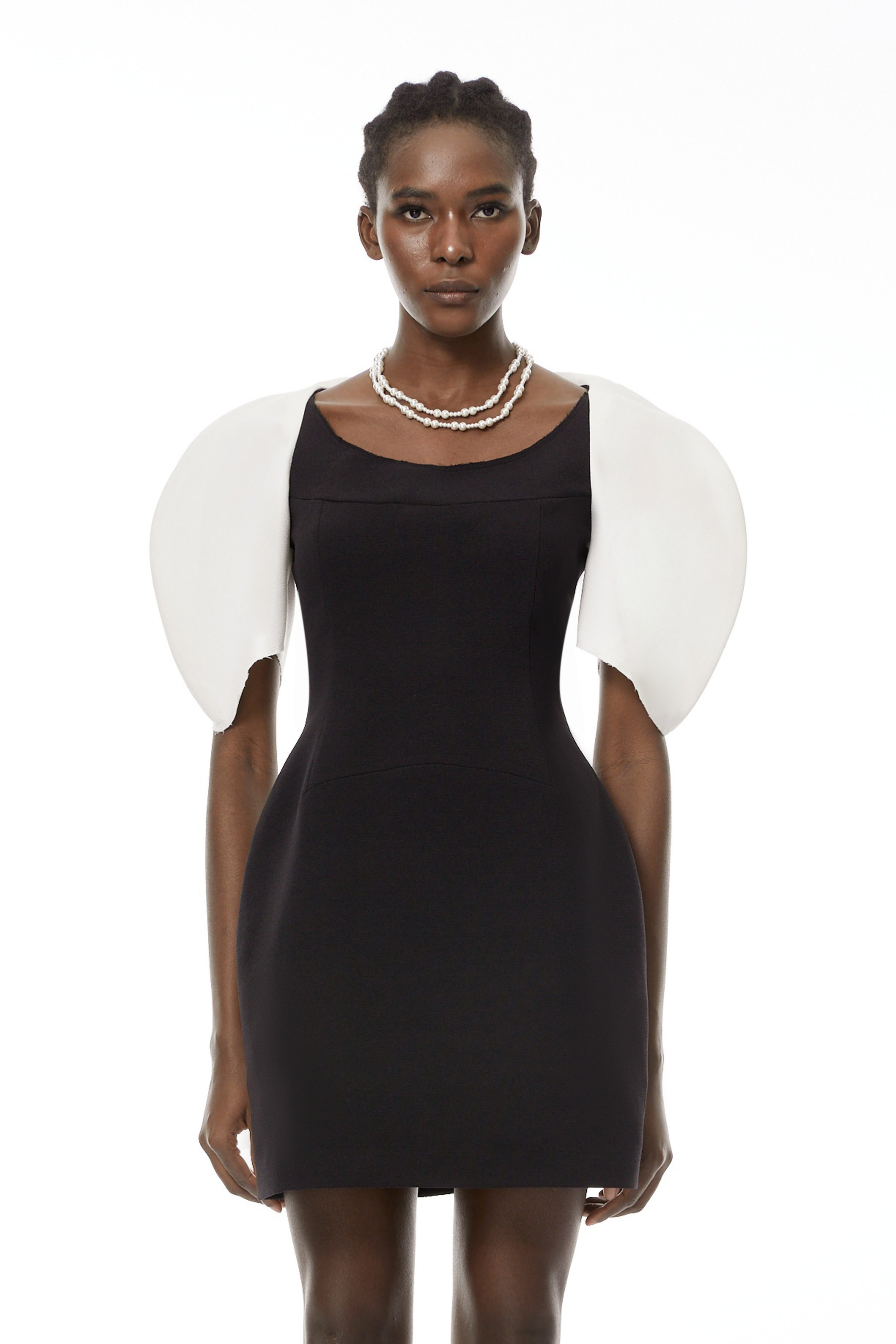 Mini-robe Catalina noire à blocs de couleur (Vente définitive)