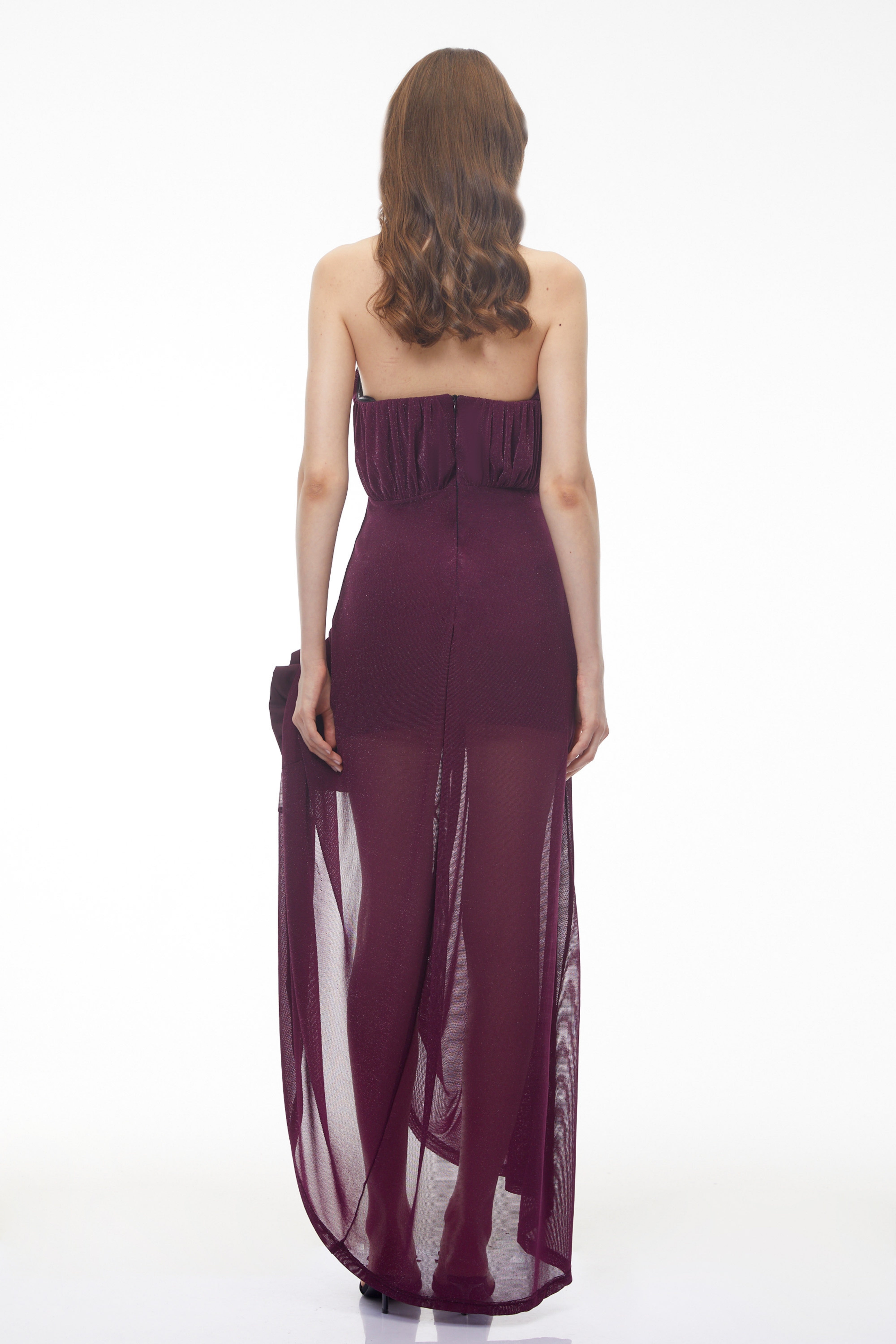 Yelyzaveta Purple Asymmetrical Maxi Dress with 3D Petals (Final Sale-US Only)