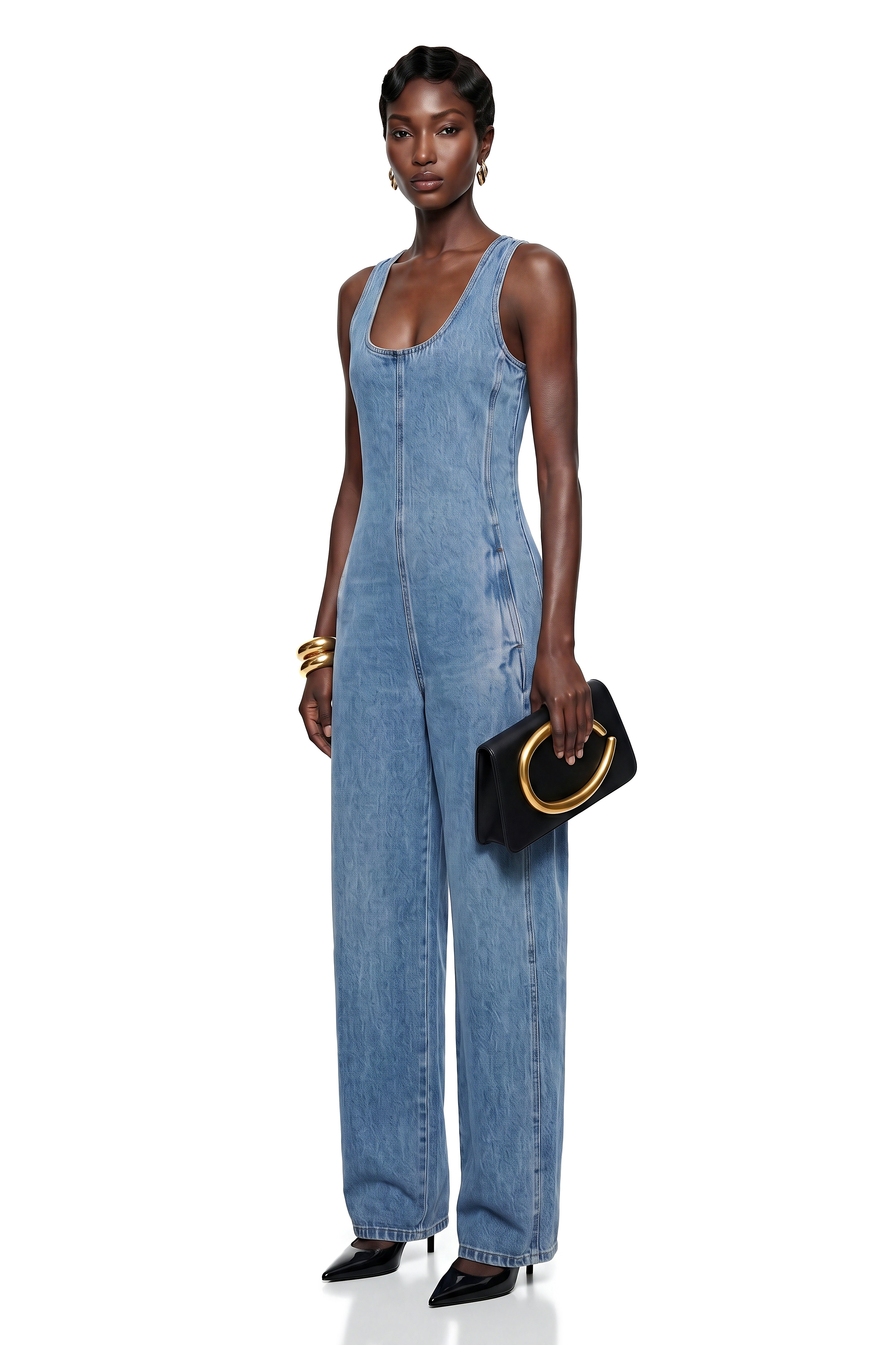 Chakame Blue Denim Overalls (Final Sale-US Only)