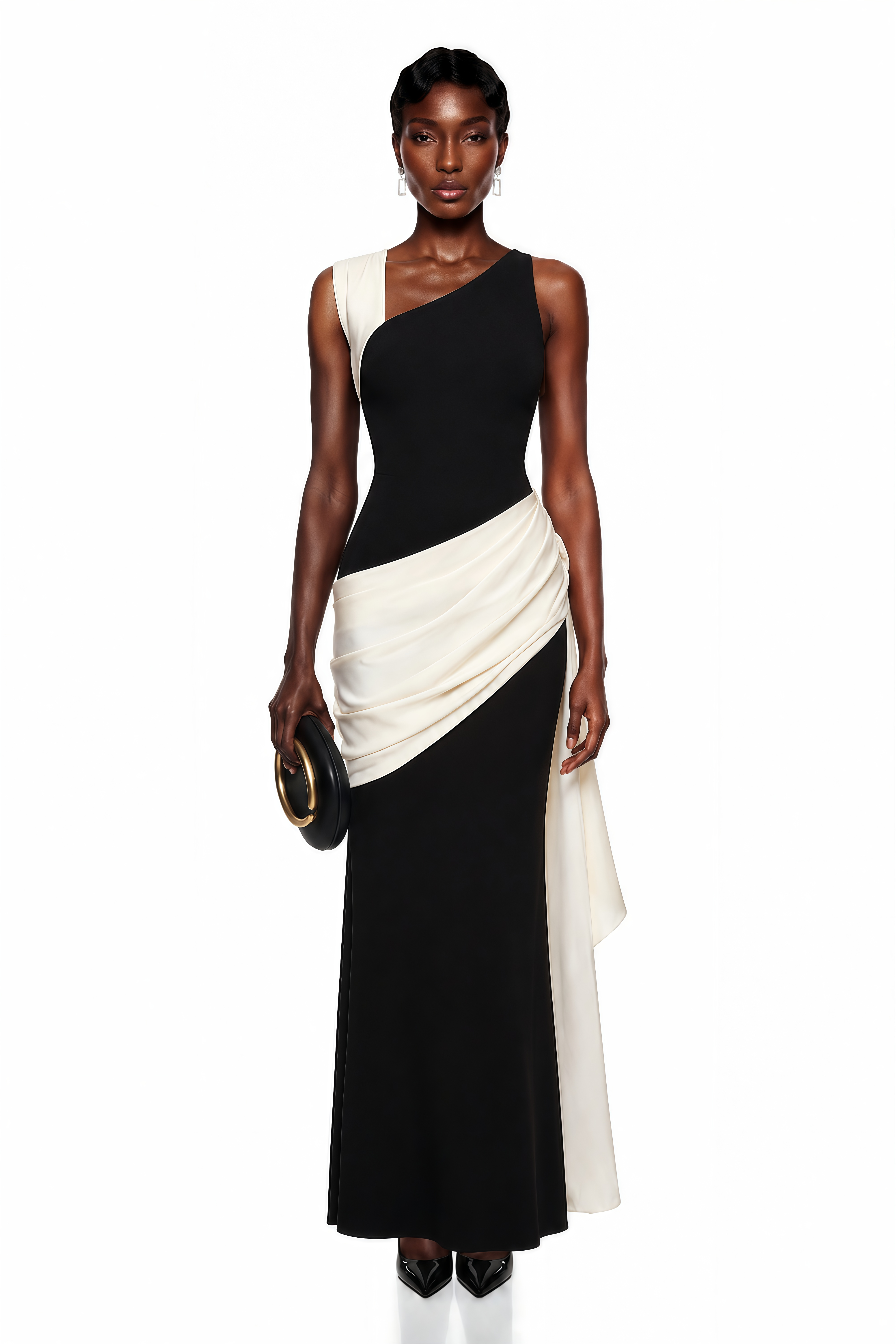 Circe Color Block Asymmetrical Maxi Dress (Final Sale-US Only)