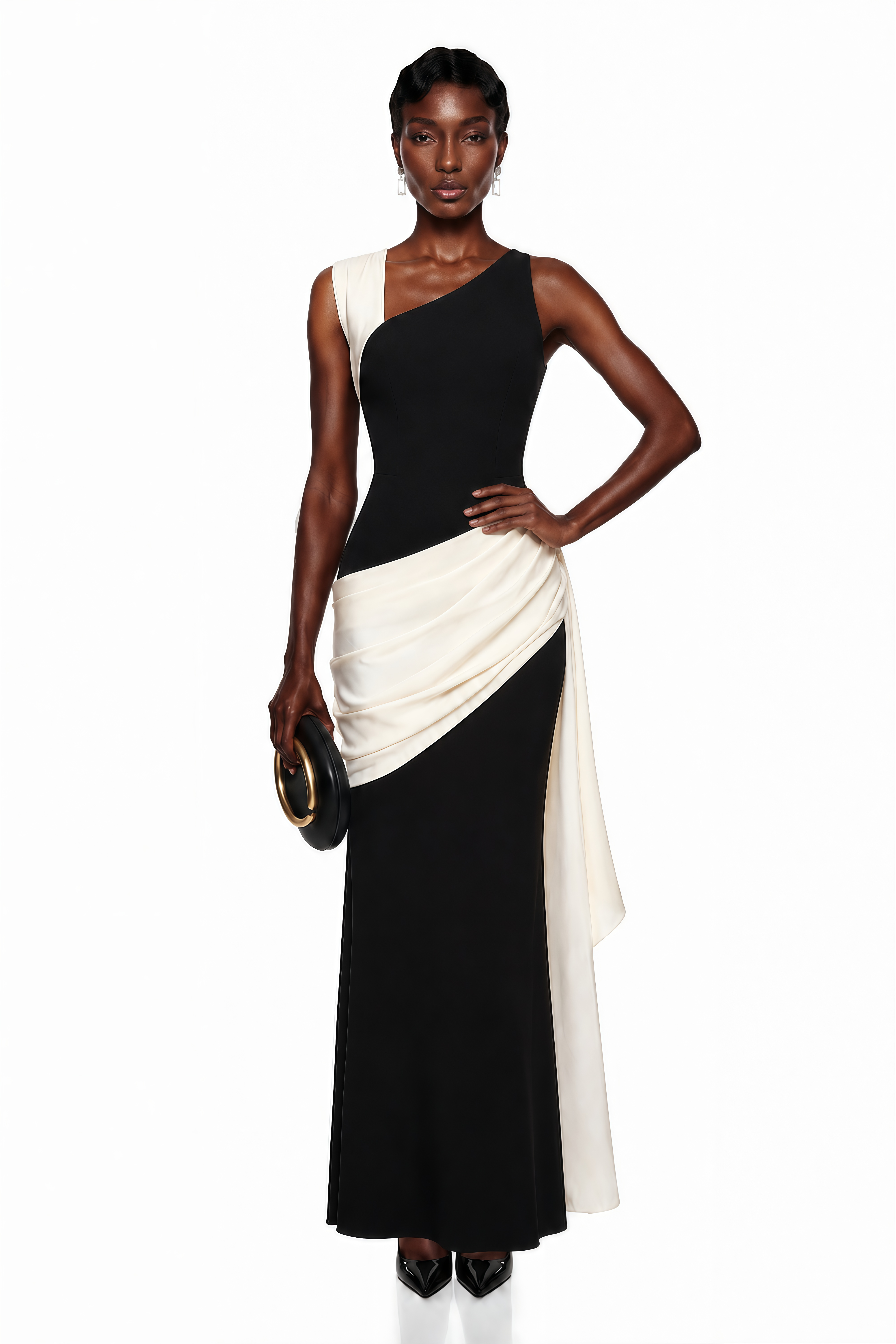 Circe Color Block Asymmetrical Maxi Dress (Final Sale-US Only)