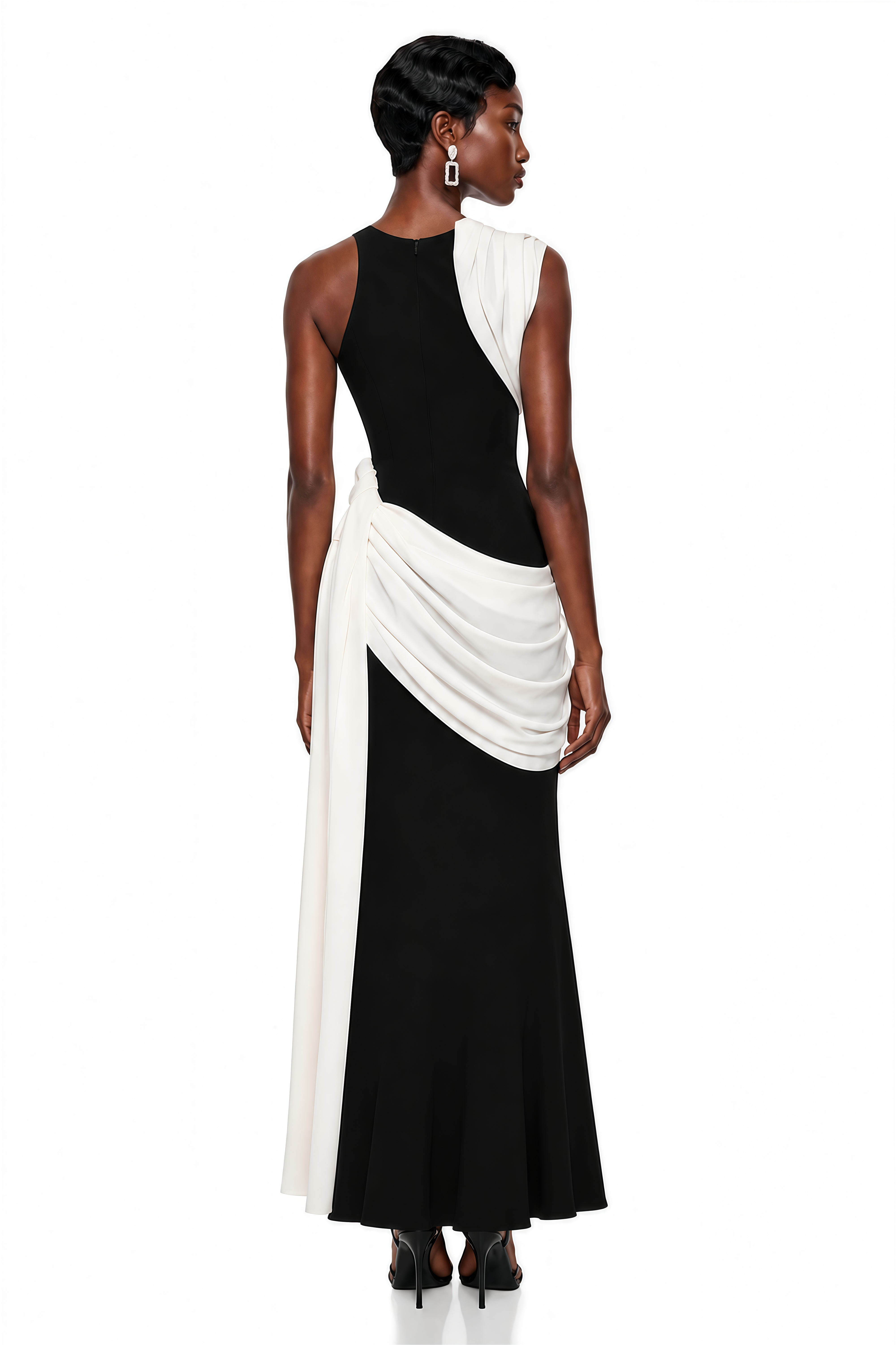Circe Color Block Asymmetrical Maxi Dress (Final Sale-US Only)