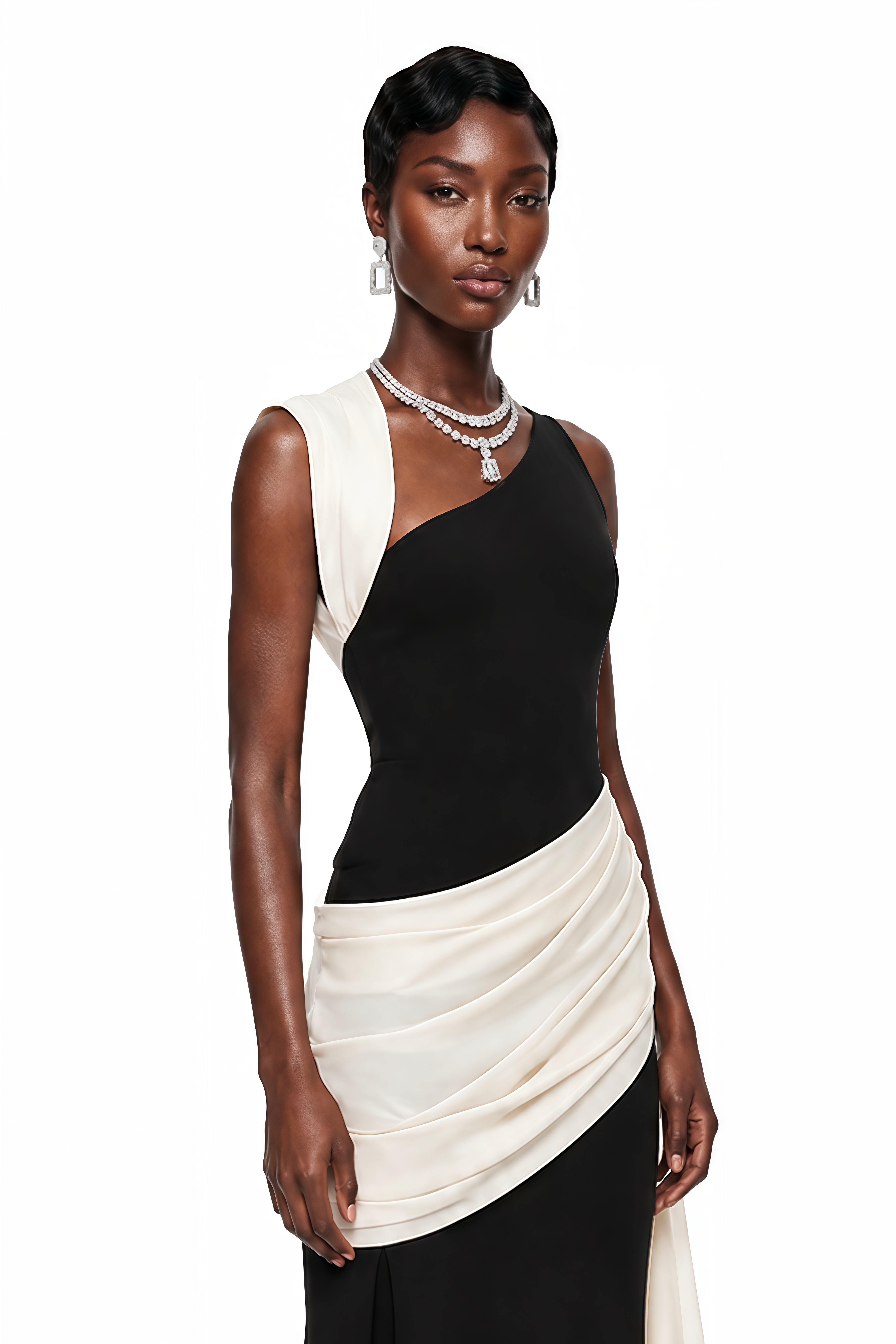 Circe Color Block Asymmetrical Maxi Dress (Final Sale-US Only)