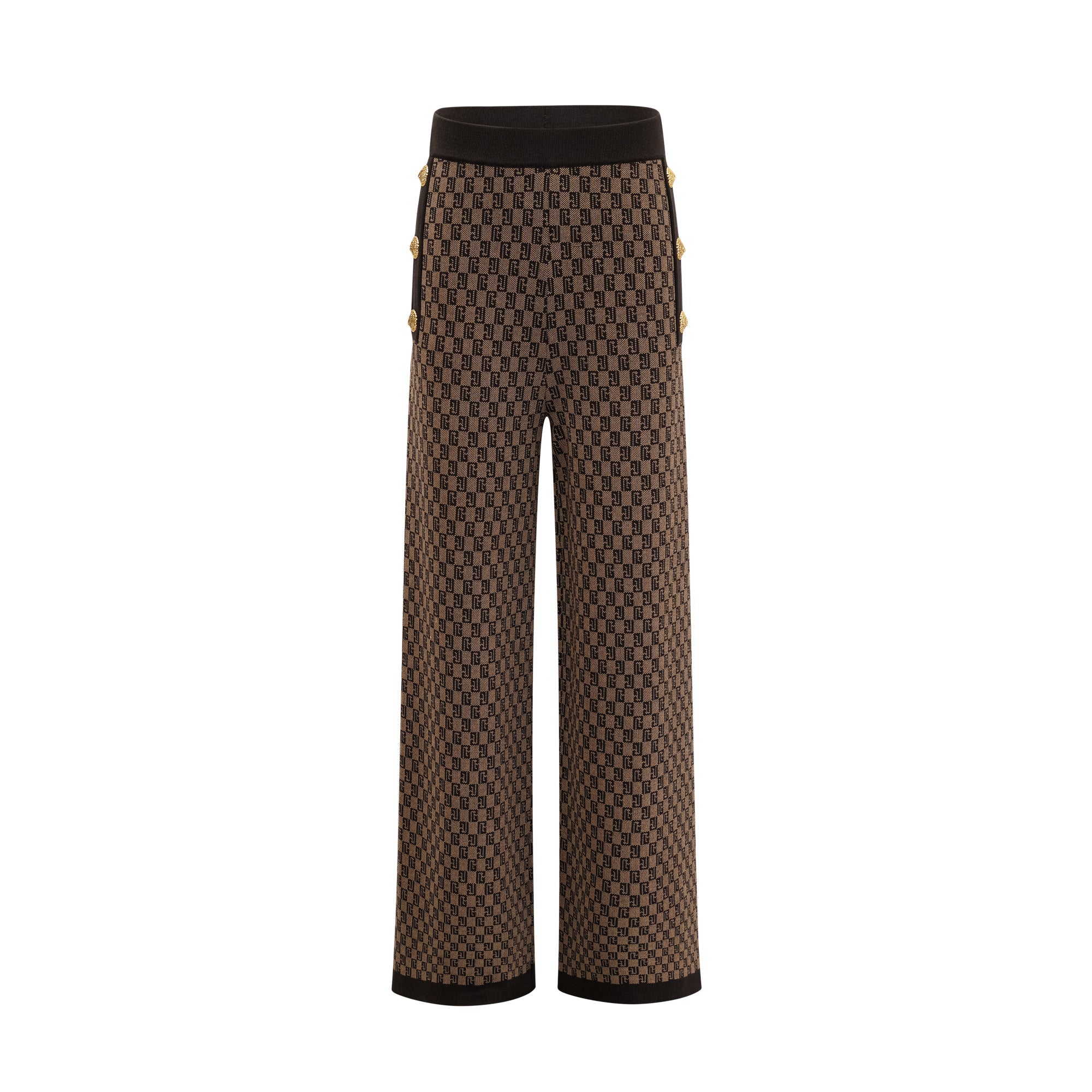 Cyrielle monogram-jacquard top & trousers matching set