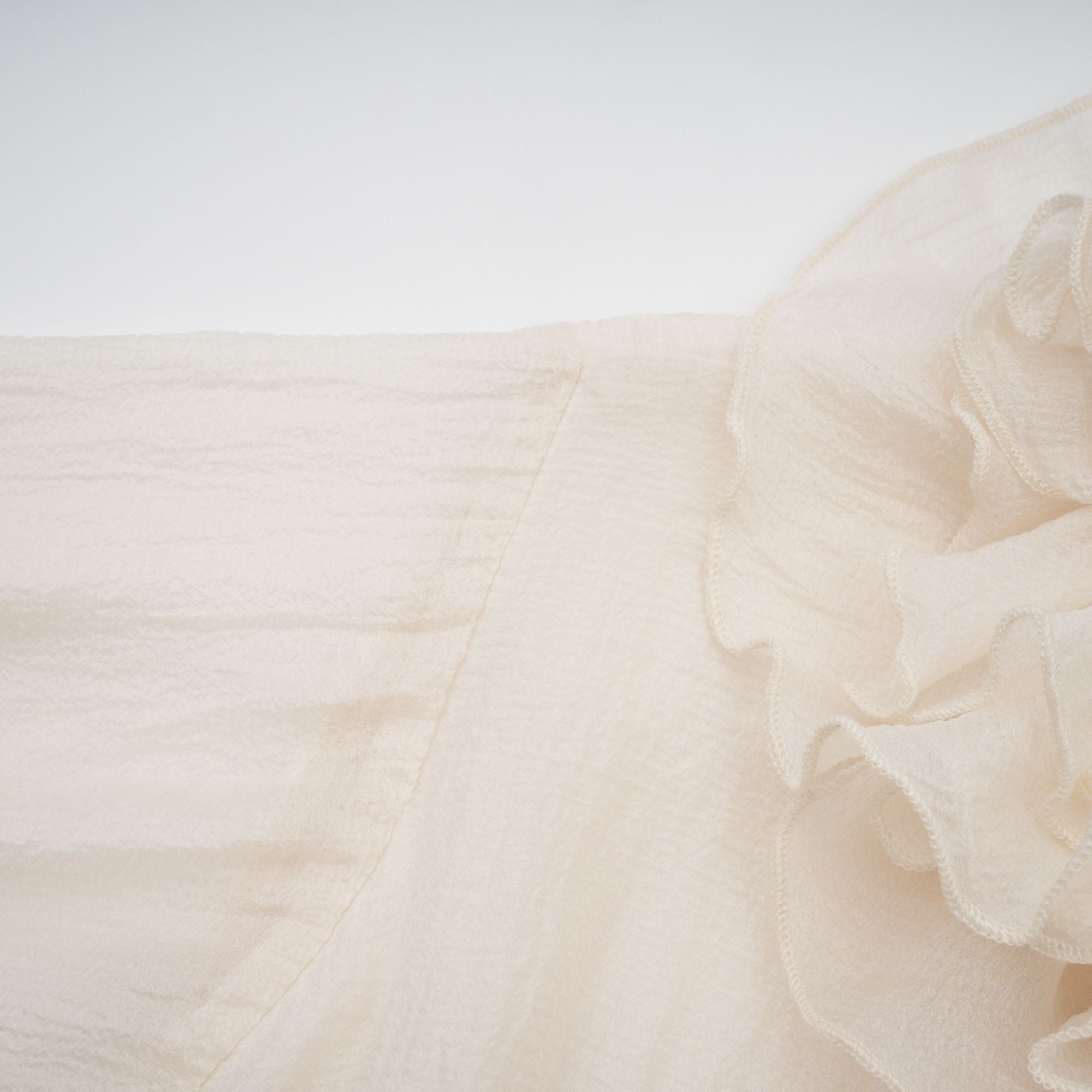Zéphyrine Floral-Appliqué Tiered Mini Dress in Neutrals (Final Sale-US Only)