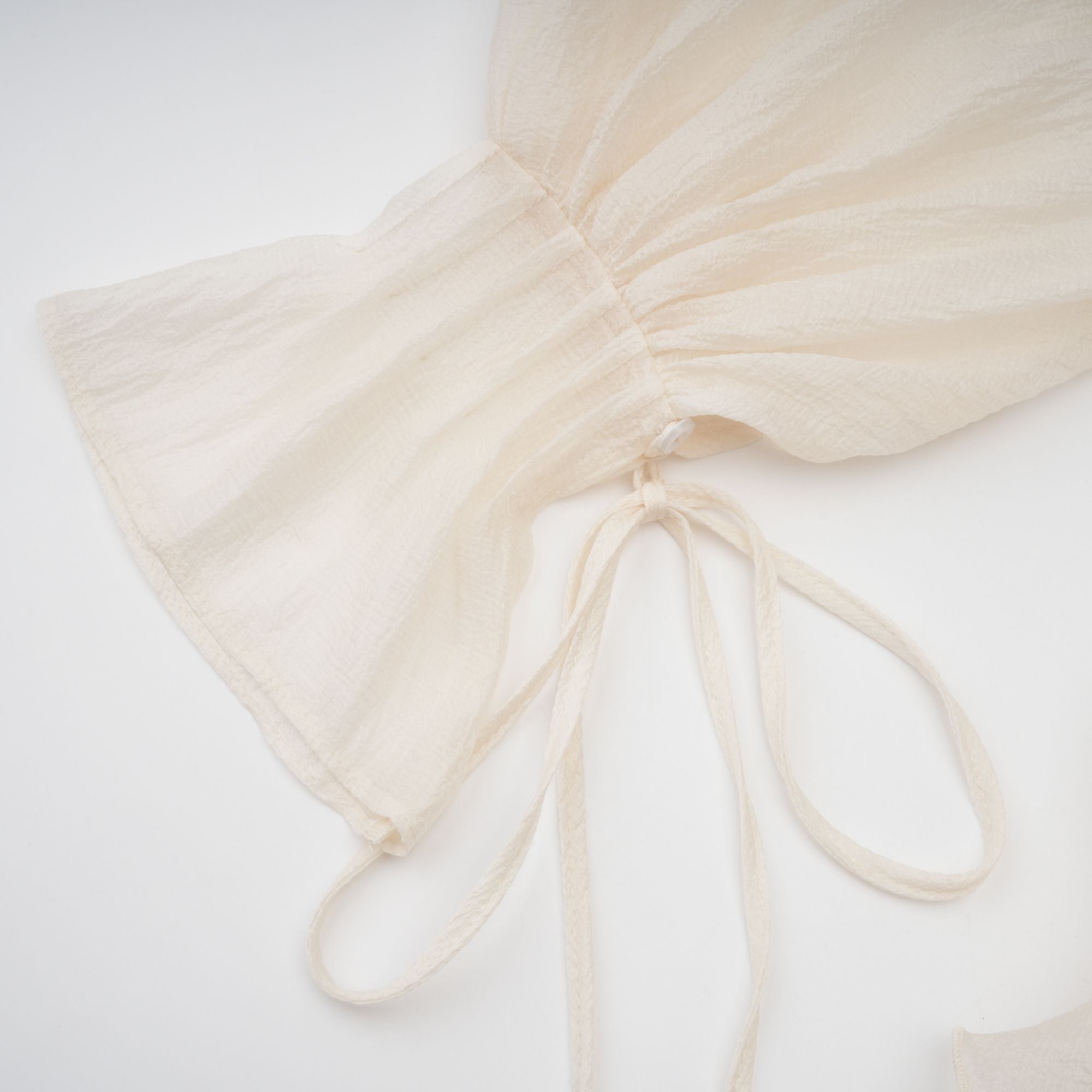 Zéphyrine Floral-Appliqué Tiered Mini Dress in Neutrals (Final Sale-US Only)