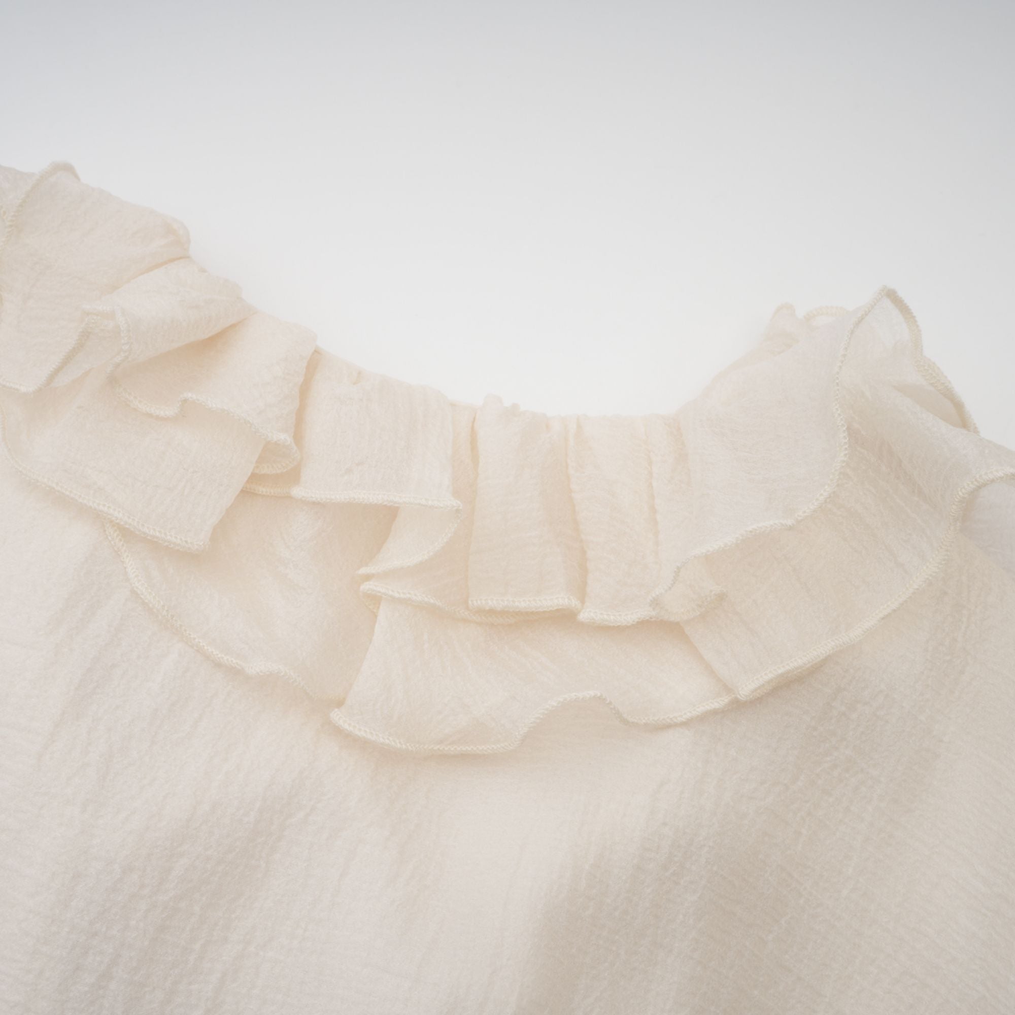 Zéphyrine Floral-Appliqué Tiered Mini Dress in Neutrals (Final Sale-US Only)