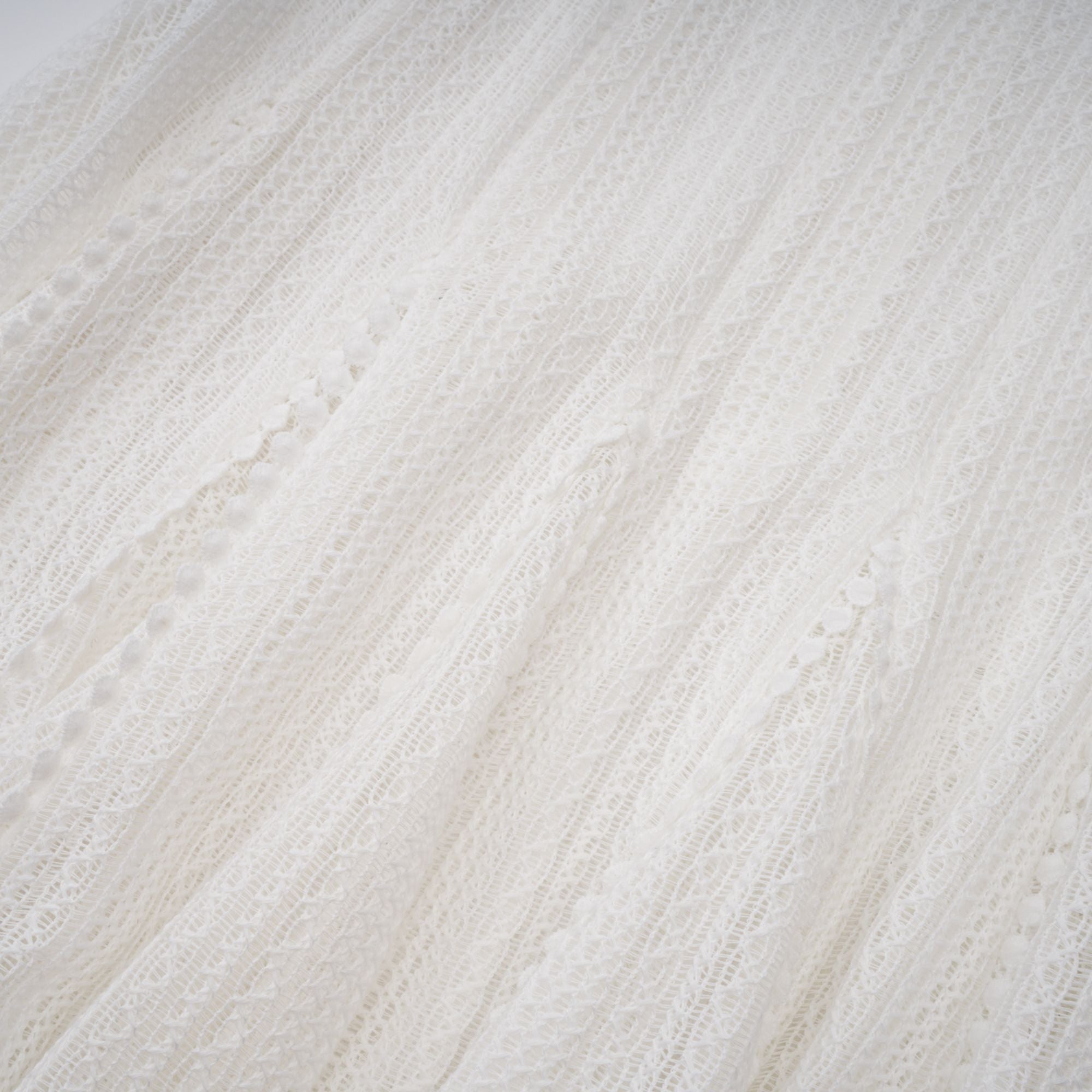 Hélène white pointelle puff midi dress