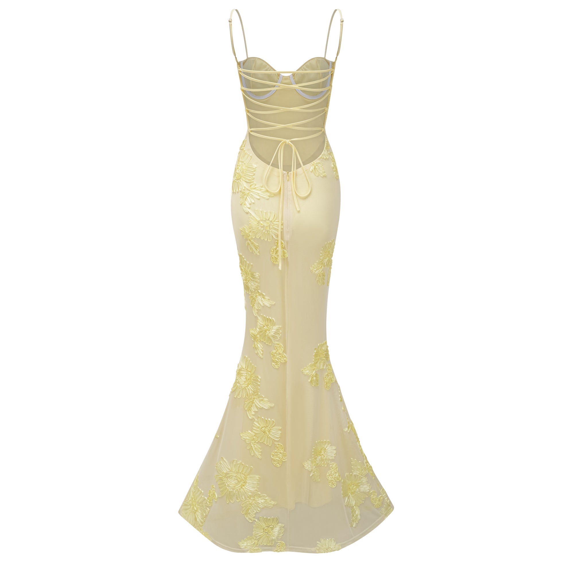 Floral Jacquard Corset Maxi Dress