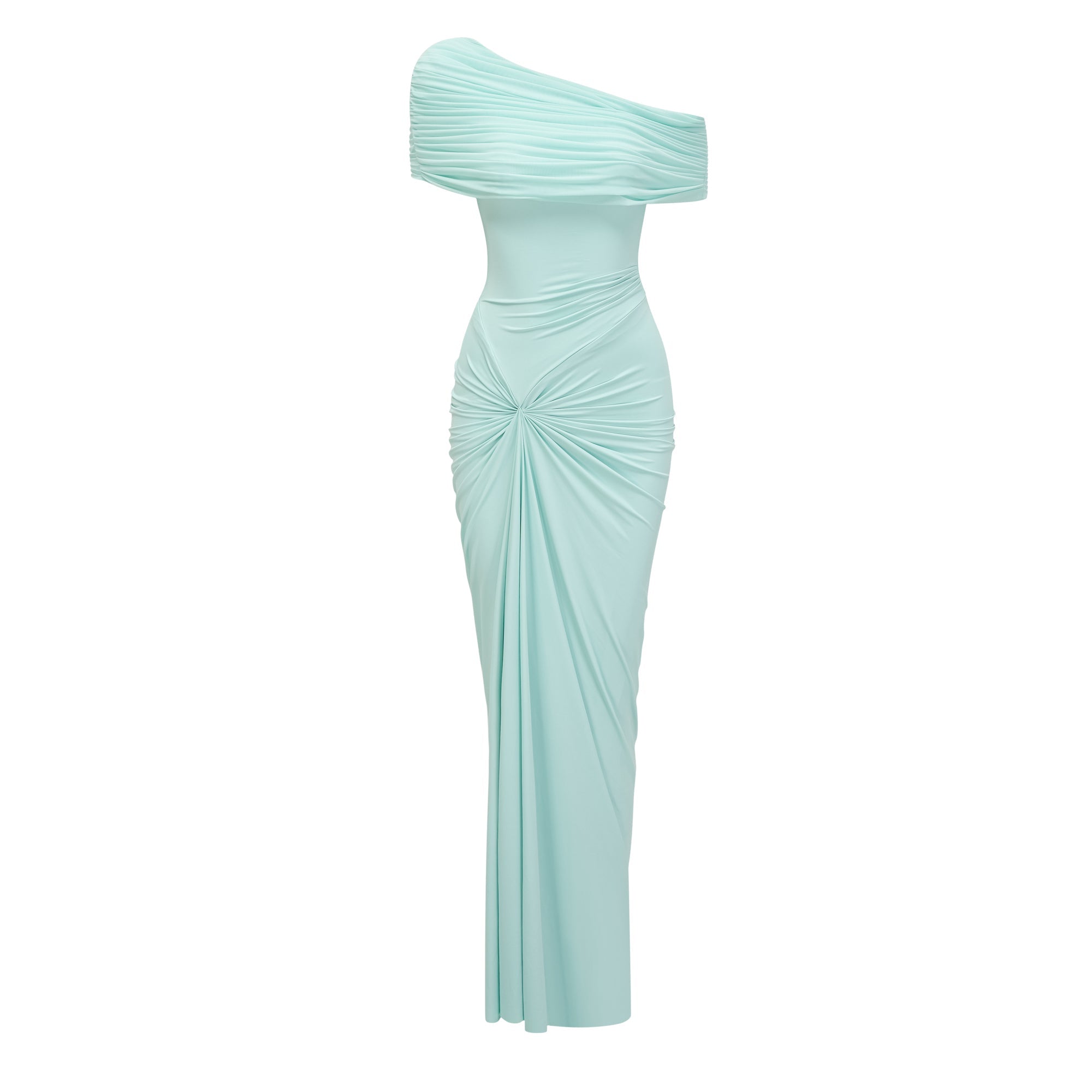 Katya Green Asymmetrical Gathered Maxi Dress (Final Sale-US Only)