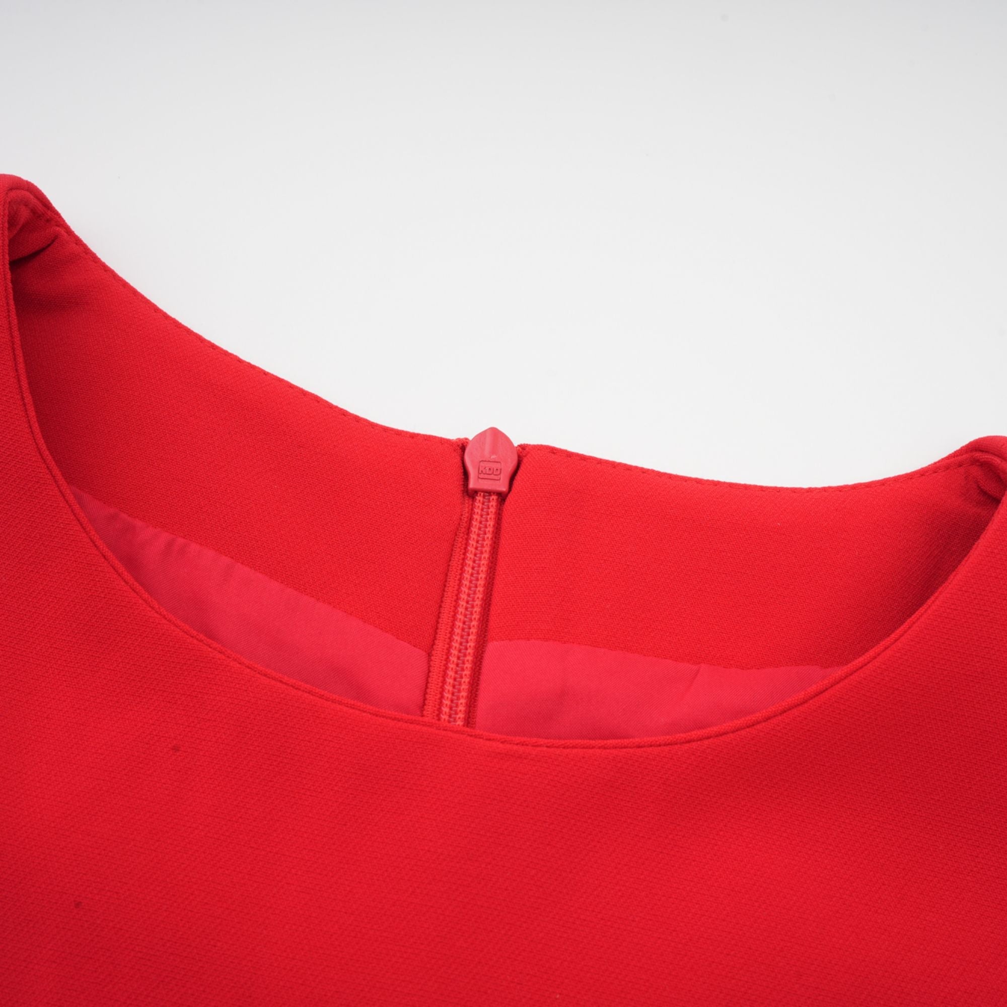 Aurelia red long-sleeve dress with floral embellishments (Final Sale-US Only)