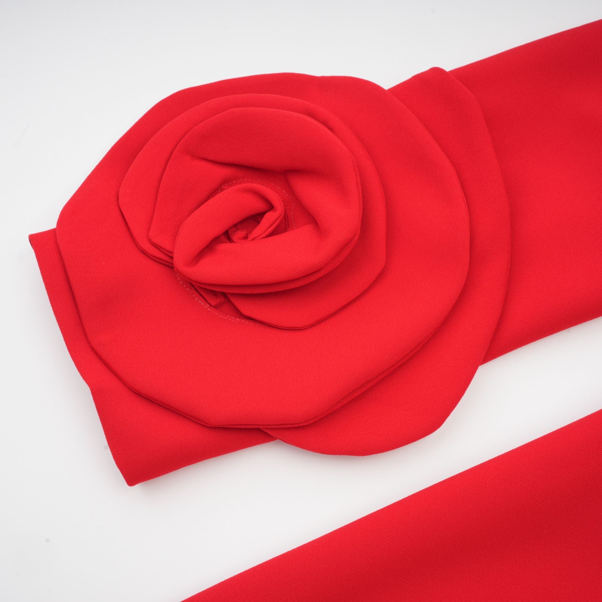 Aurelia red long-sleeve dress with floral embellishments (Final Sale)