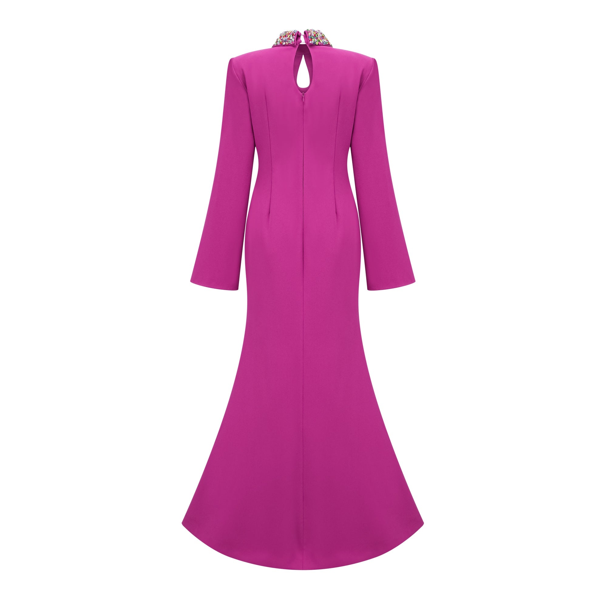 Majestueuse Fuchsia Keyhole-Detail Mermaid Gown (Final Sale-US Only)