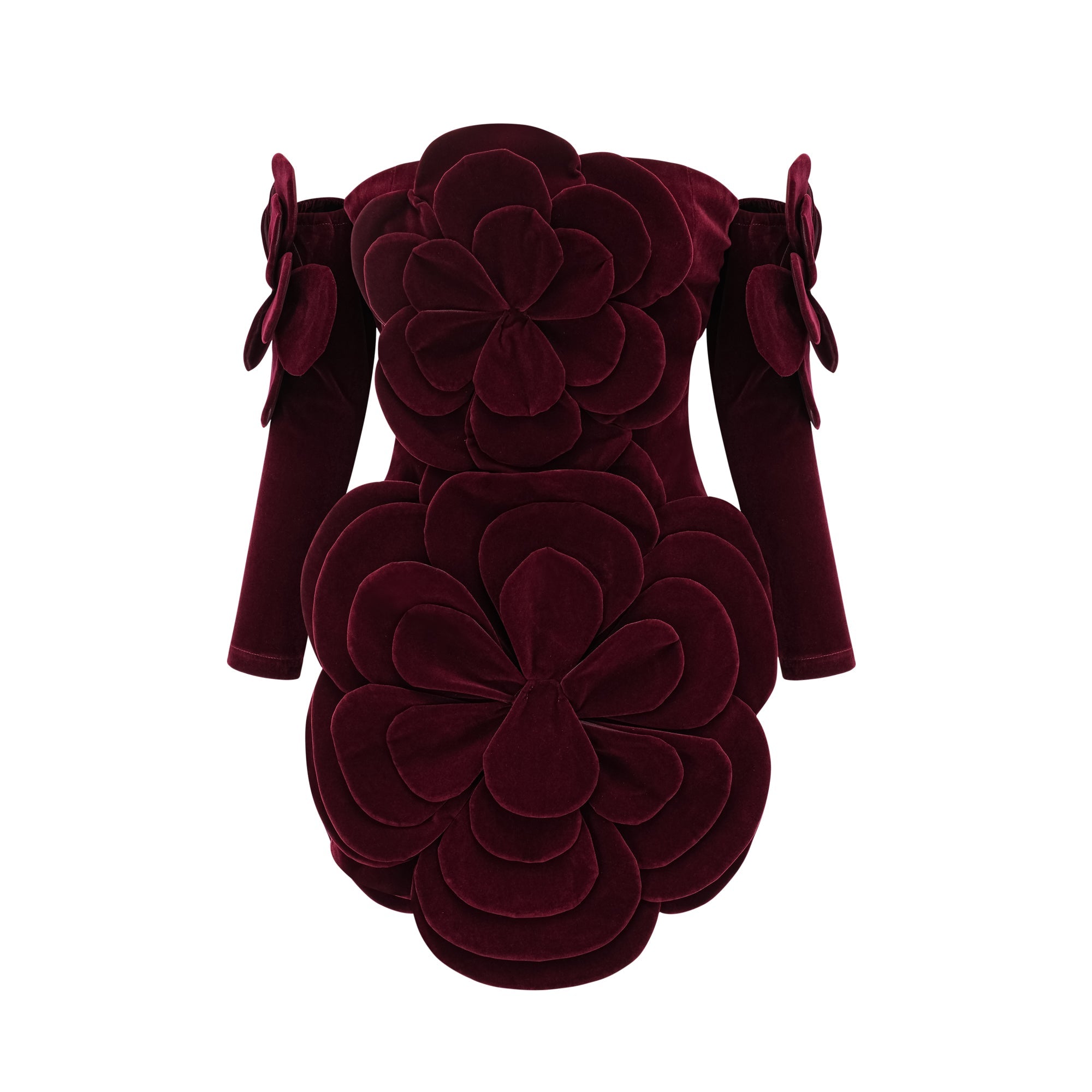Azura Red Floral Appliqué Mini Dress (Final Sale)
