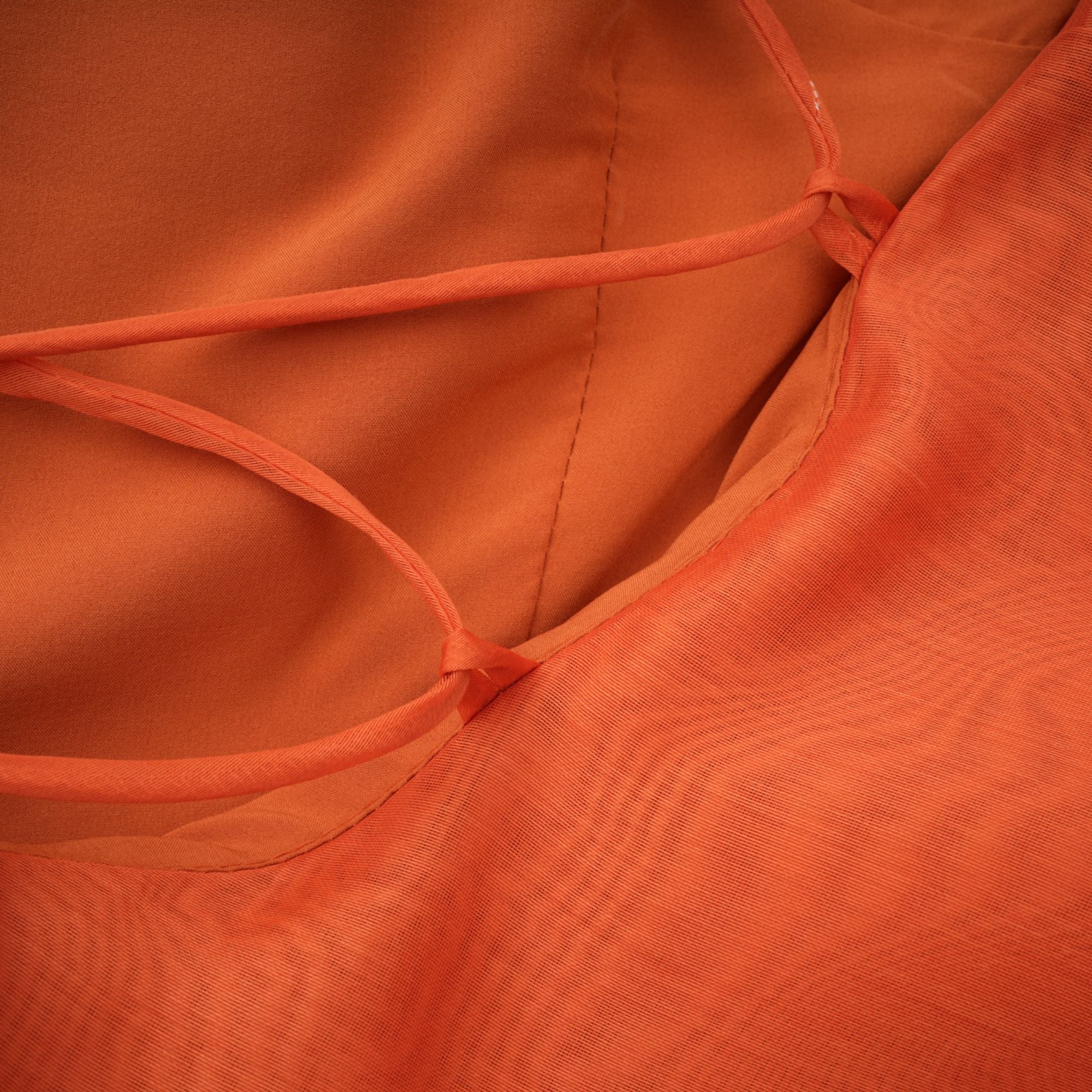 Carrie Orange Halterneck Flounced Maxi Dress (Final Sale-US Only)