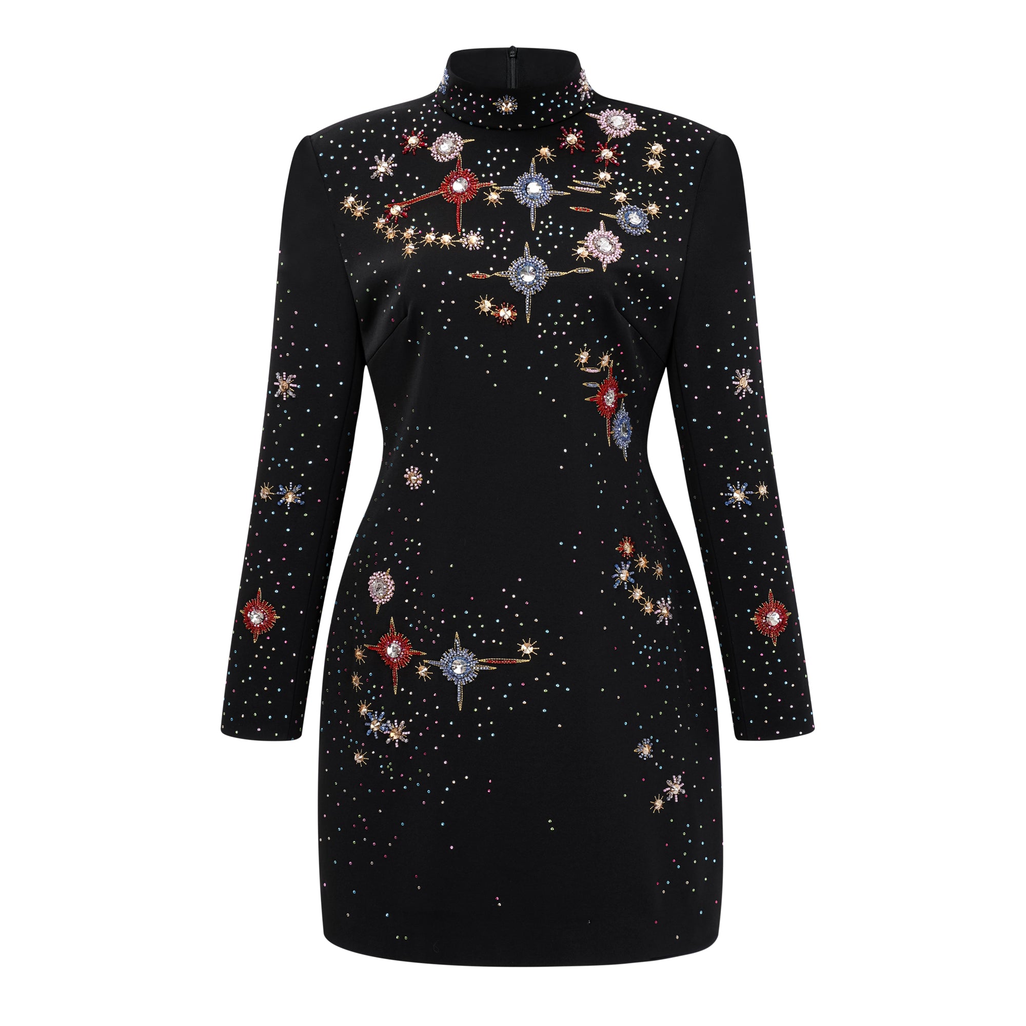 Mini-robe Rosaria Black ornée d'un motif constellation (Vente définitive)