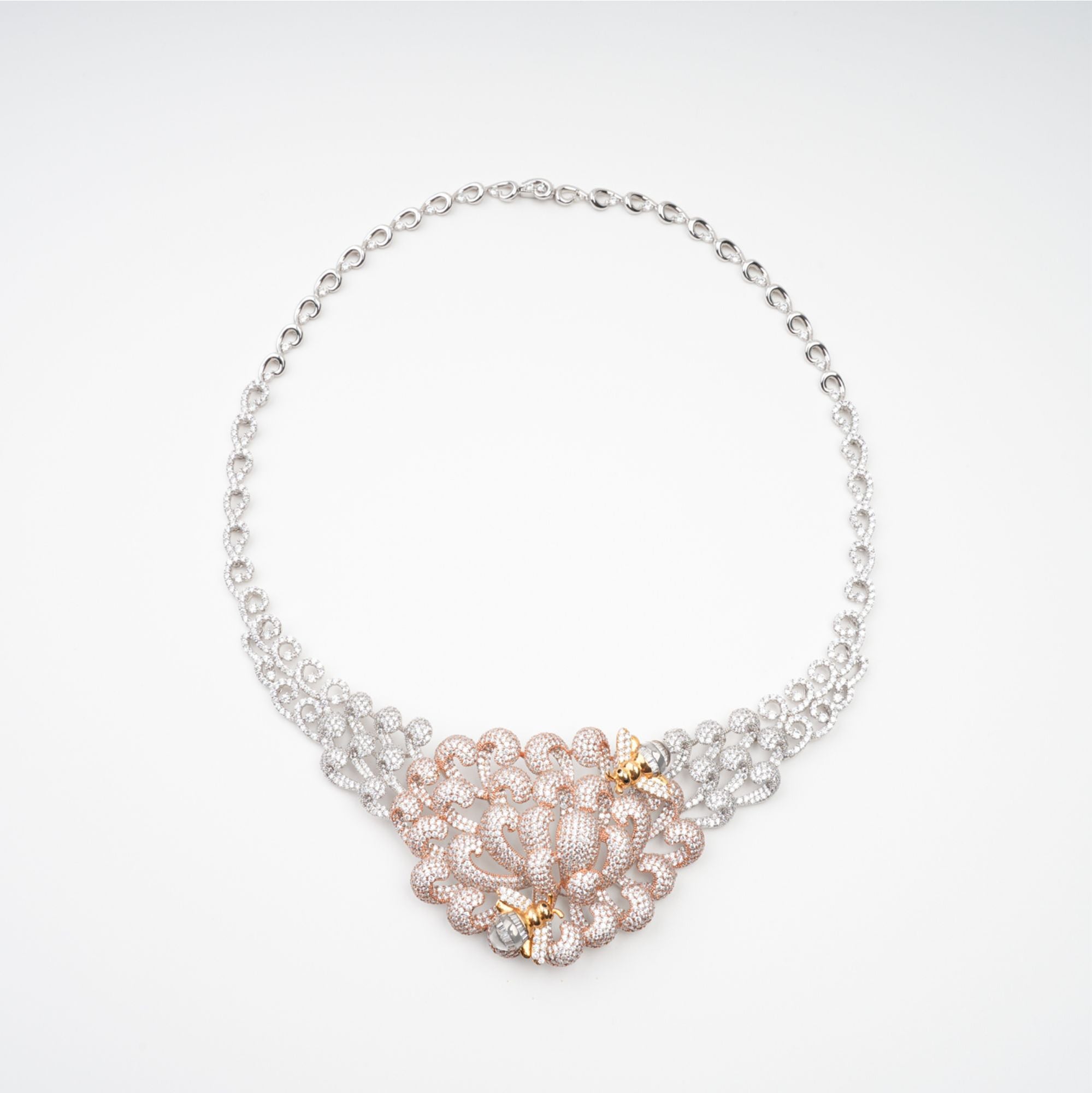 Anthemon Silver Tone Crystal Embellished Necklace (Final Sale)