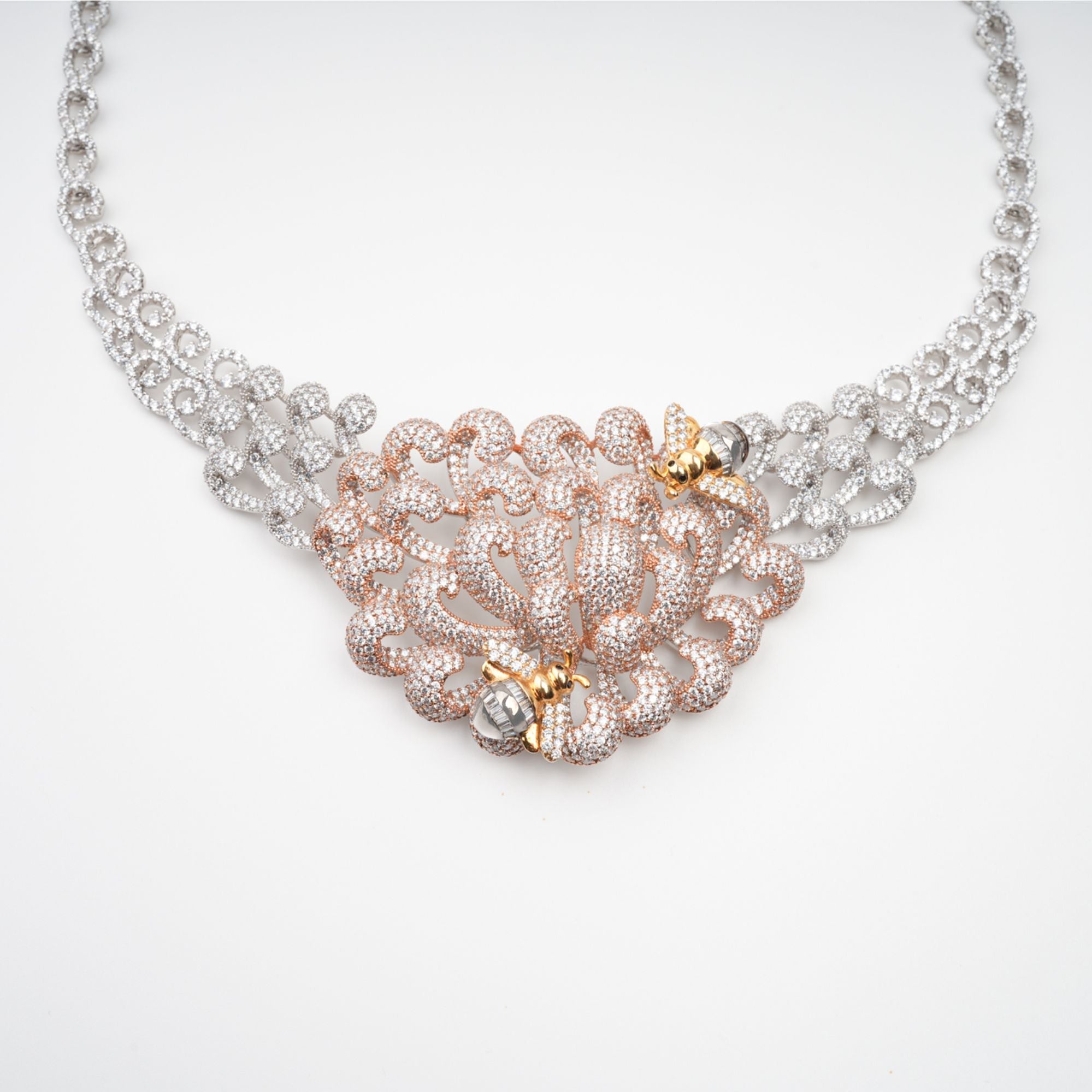 Anthemon Silver Tone Crystal Embellished Necklace (Final Sale)