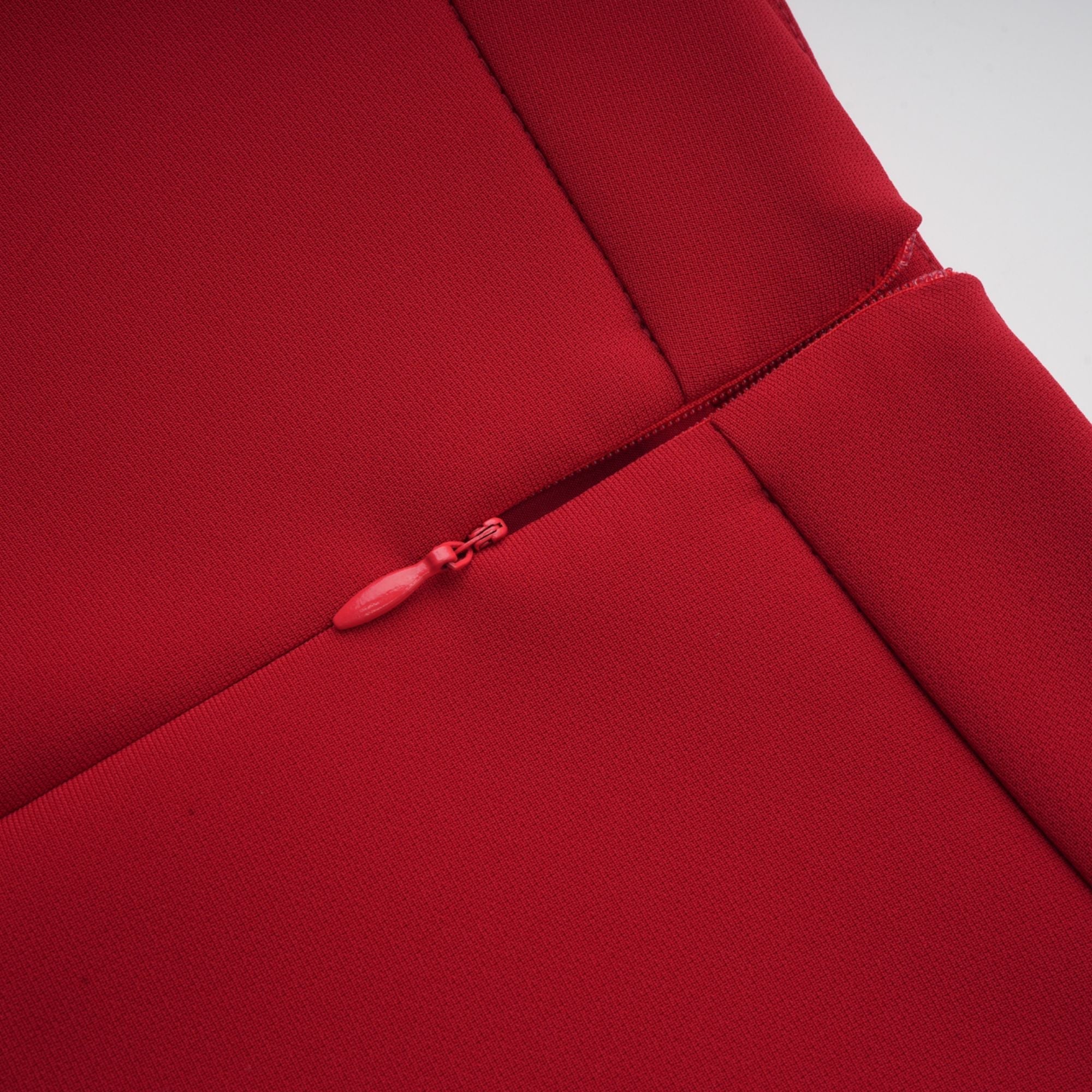 Colette red pleated blouse & skirt matching set (Final Sale-US Only)