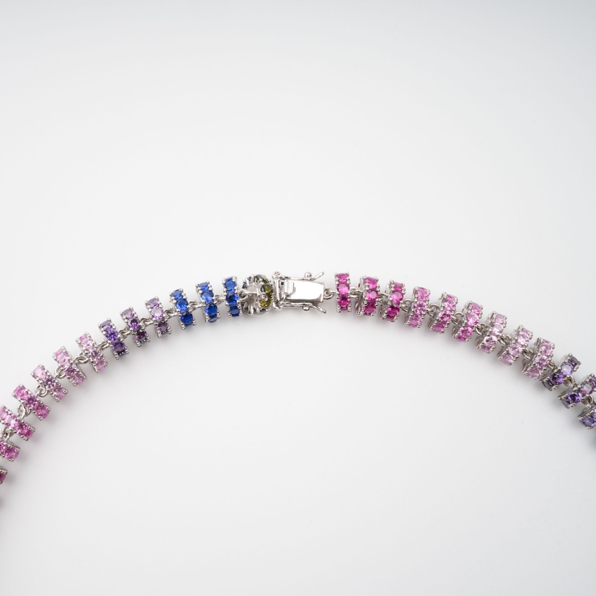 Sandrine Multicolor Crystal Embellished Sterling Silver Necklace (Final Sale)