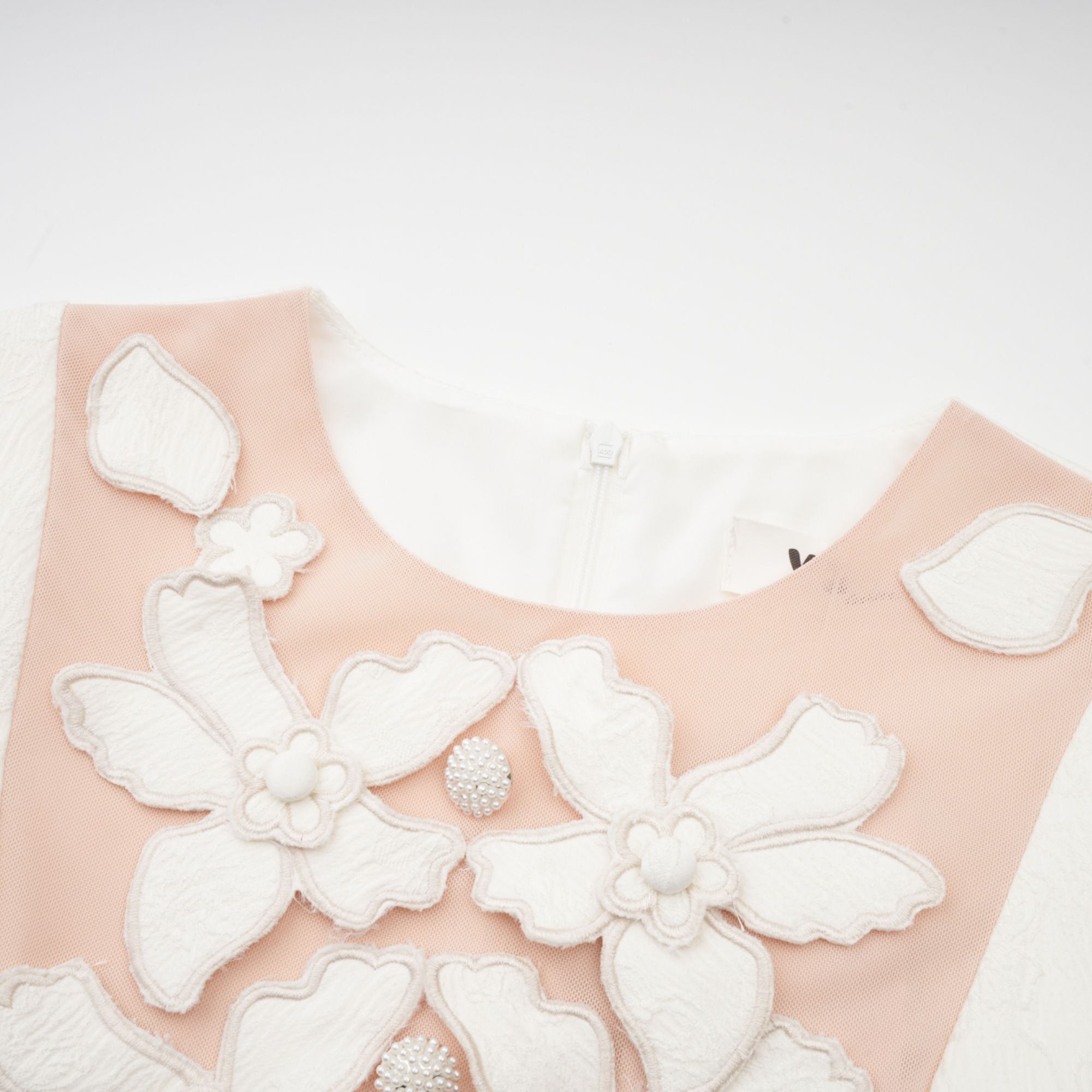 Coralie white petal-detail buttoned mini dress (Final Sale-US Only)