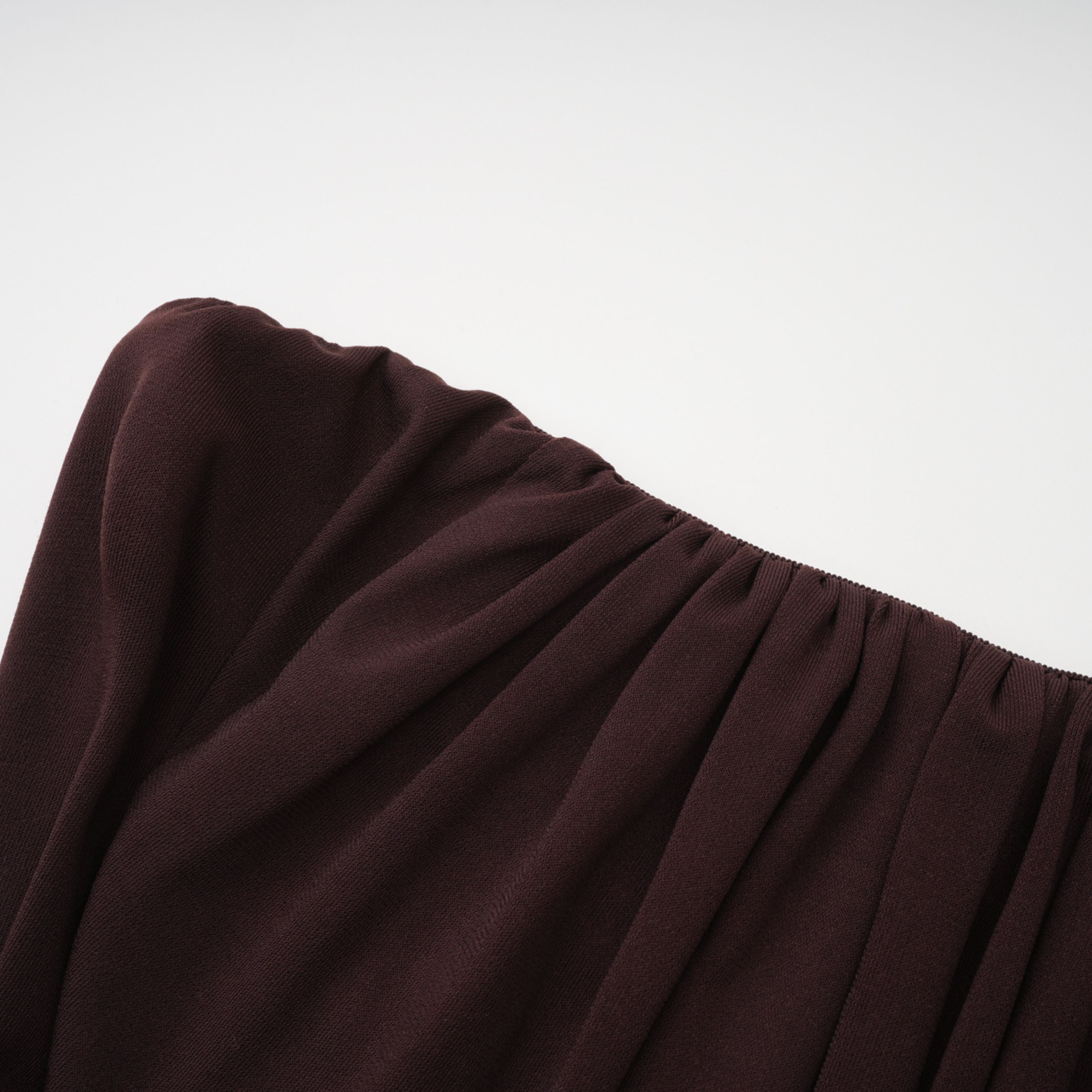 Honoria Chocolate Brown Off Shoulder Maxi Dress (Final Sale-US Only)