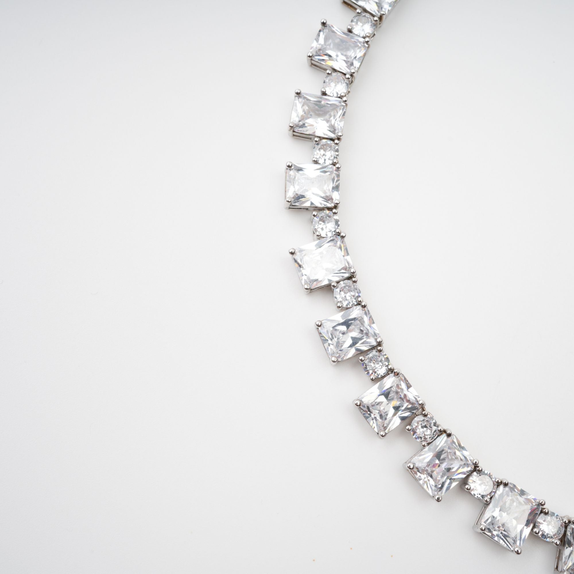 Mathilde Silver Tone Crystal Embellished Necklace (Final Sale)
