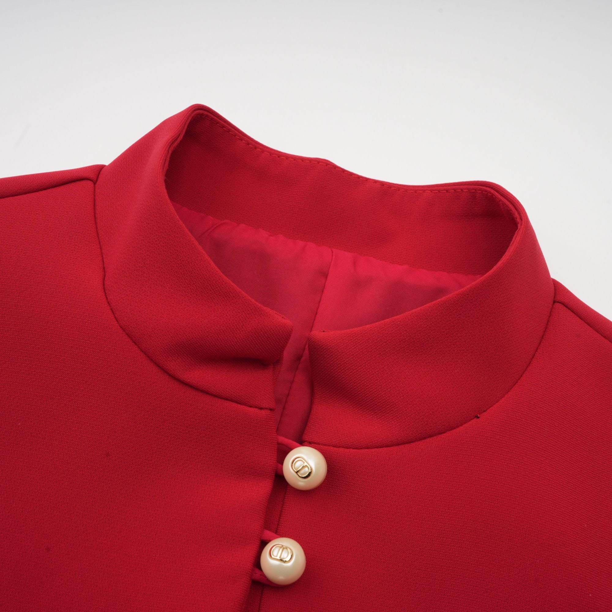 Colette red pleated blouse & skirt matching set (Final Sale-US Only)