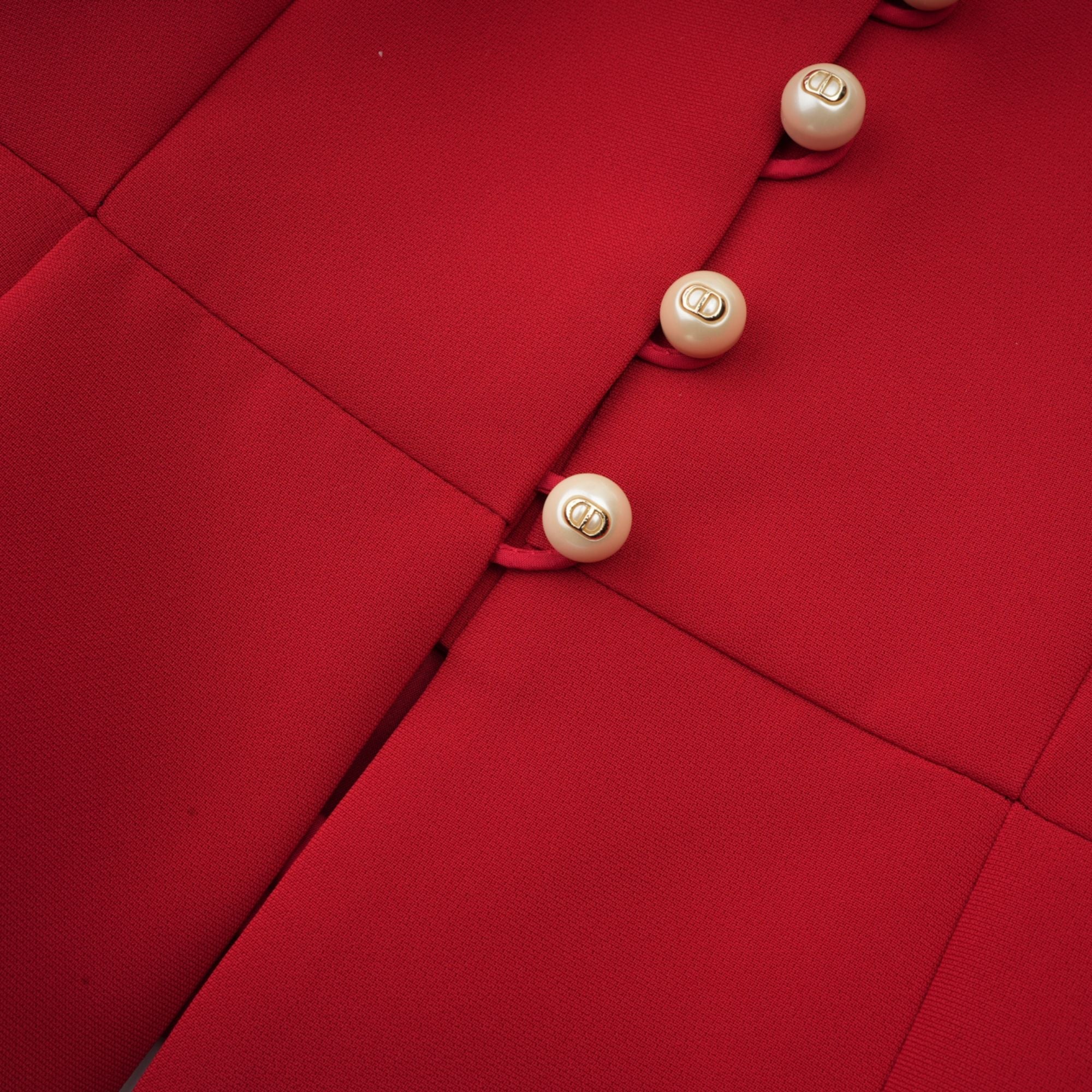 Colette red pleated blouse & skirt matching set (Final Sale-US Only)