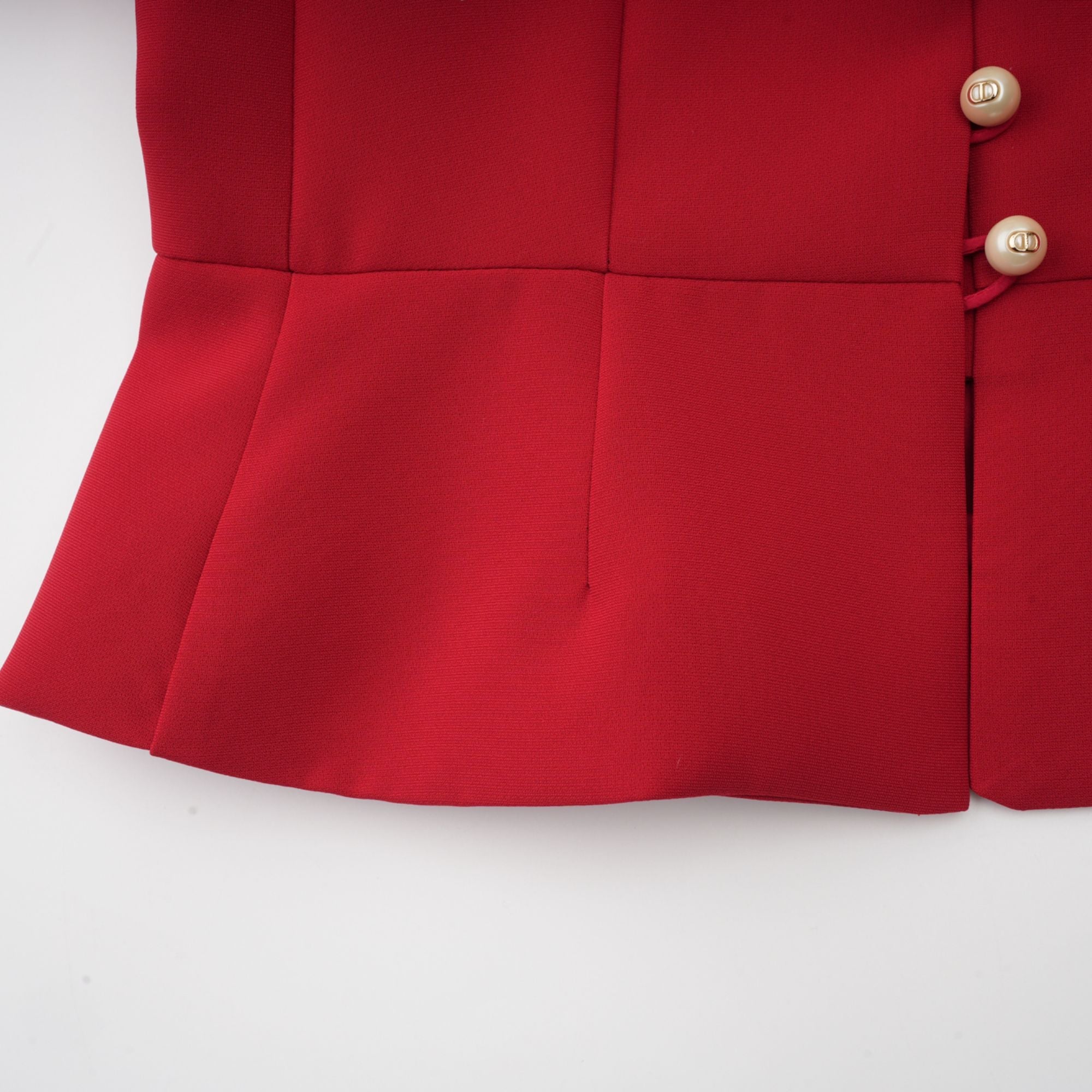 Colette red pleated blouse & skirt matching set (Final Sale-US Only)