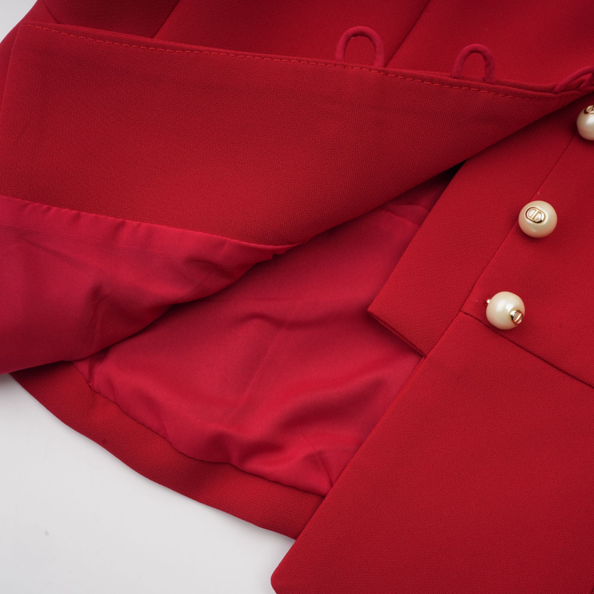 Colette red pleated blouse & skirt matching set (Final Sale-US Only)