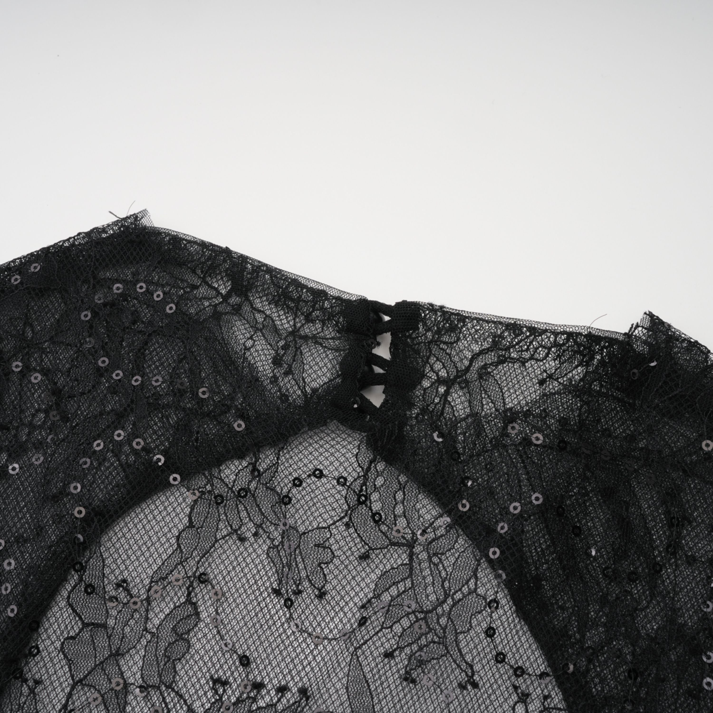 Velia Black Lace Glitter Tulle Maxi Gown (Final Sale-US Only)