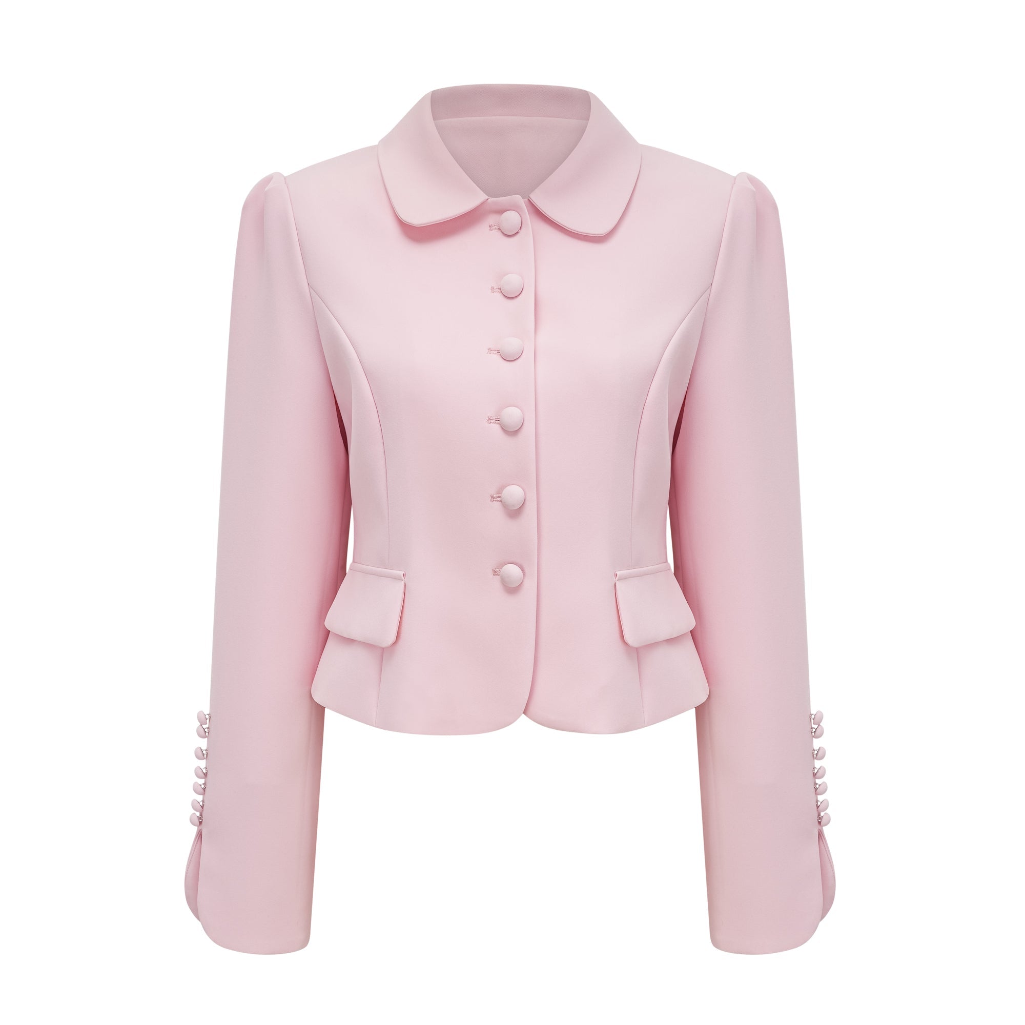 Pink Peter Pan Collar Jacket & Skirt