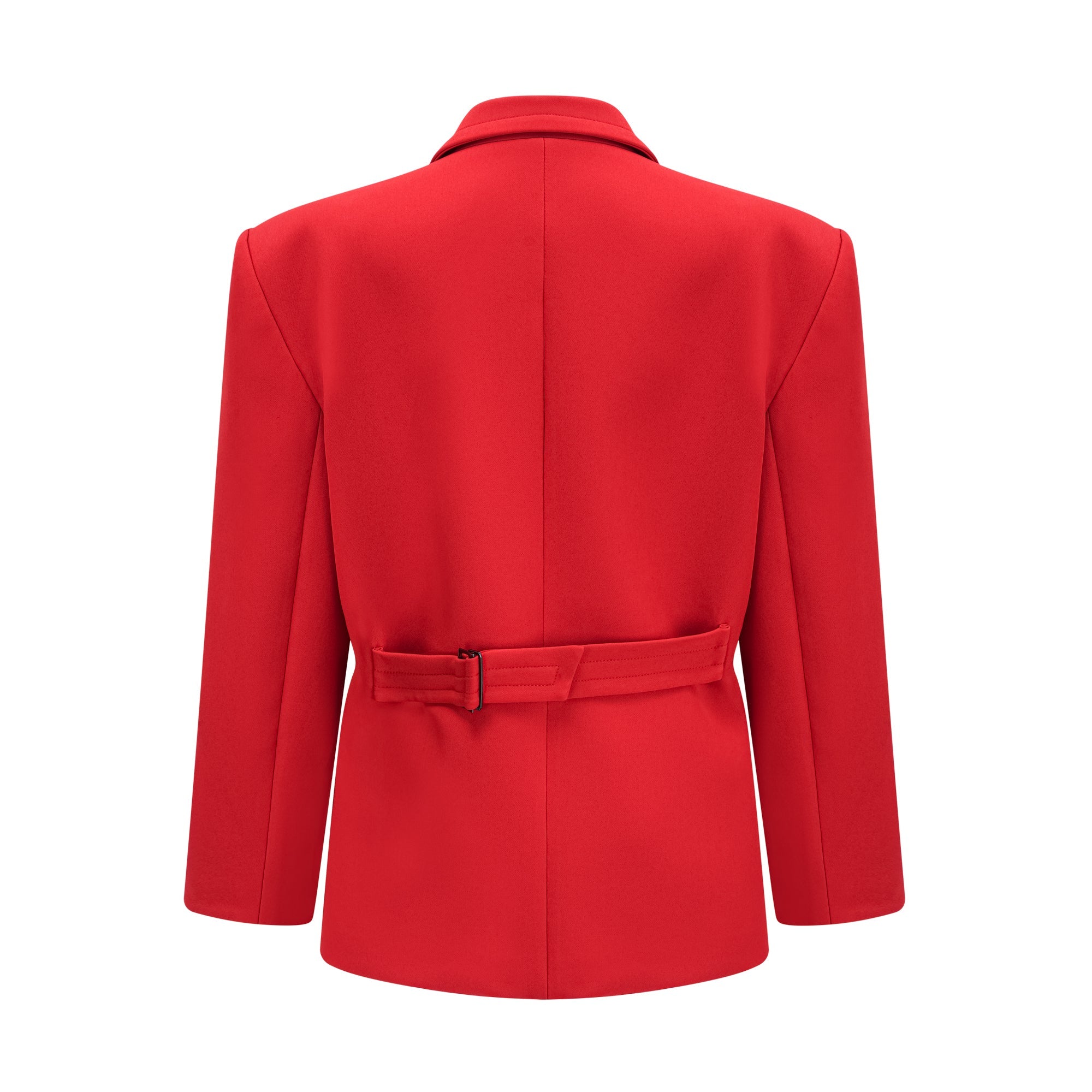 Blazer rouge Coline à coupe en sablier et double boutonnage (Vente définitive)