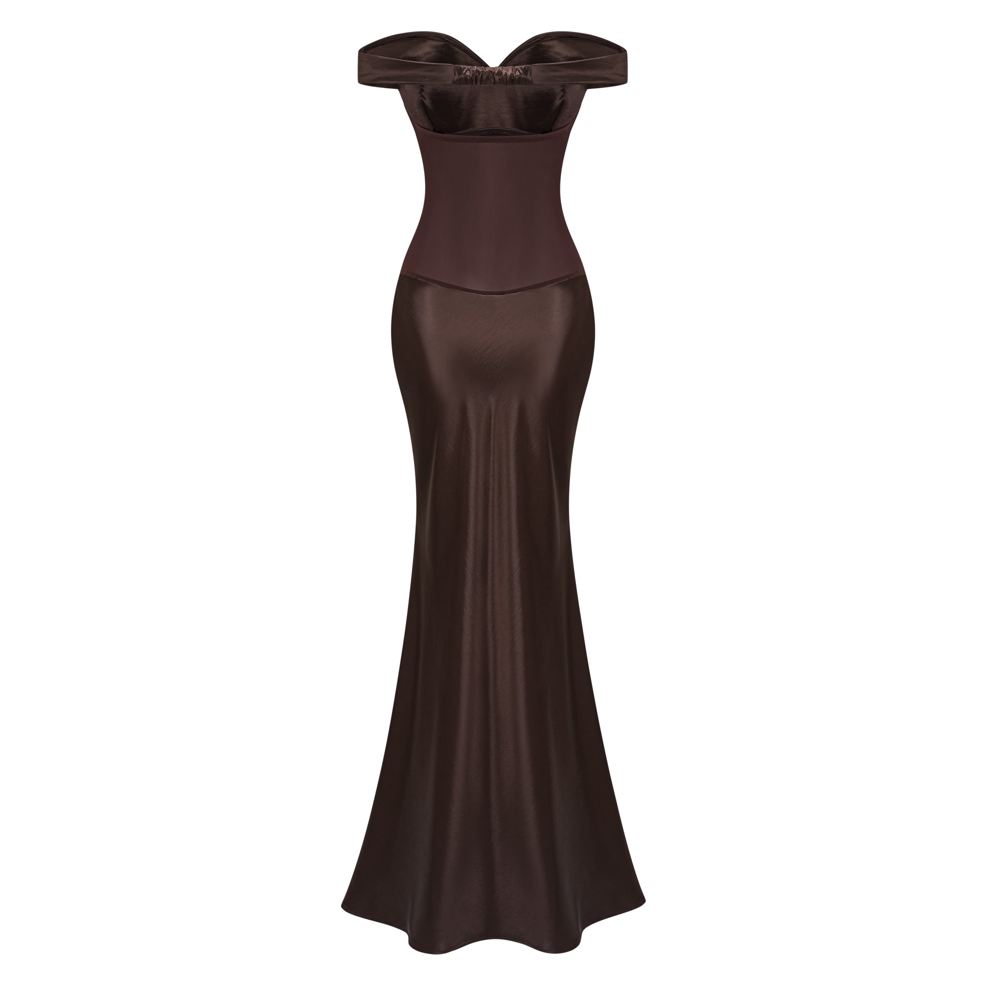 Robe longue en satin à épaules dénudées Gitta Brown